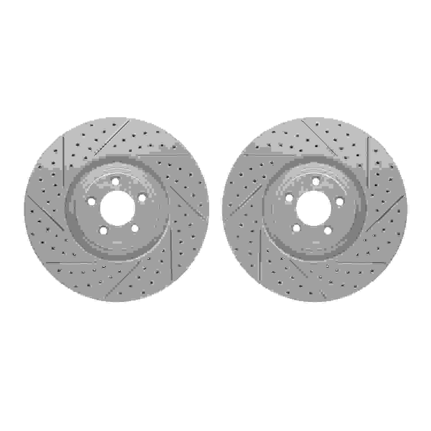 R1 Concepts 10-24 Jaguar XF Front Drilled & Slotted Carbon Coated Brake Rotor Set