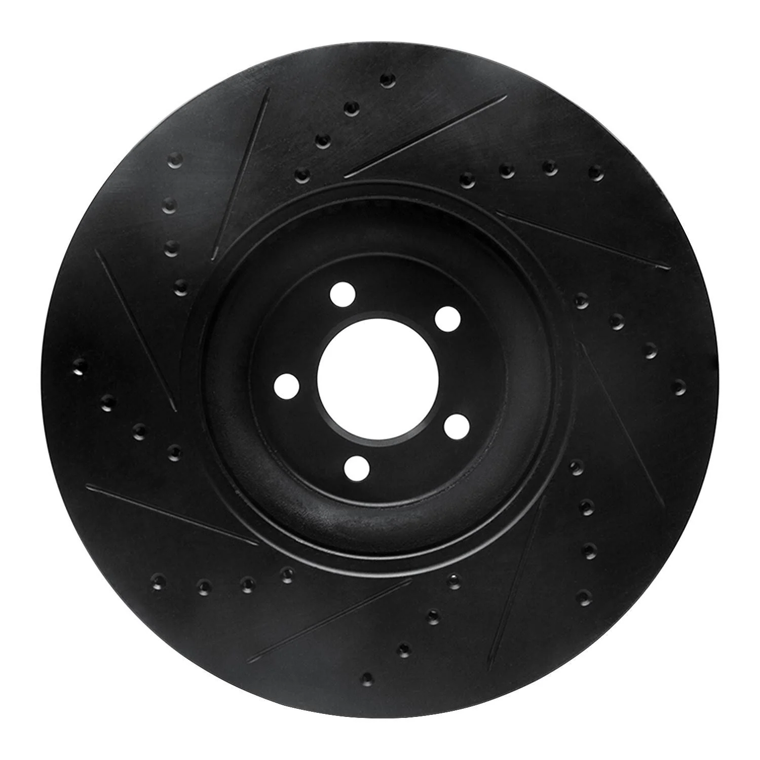 R1 Concepts 10-24 Jaguar XKR Front Right Drilled & Slotted Black Brake Rotor - Image 2