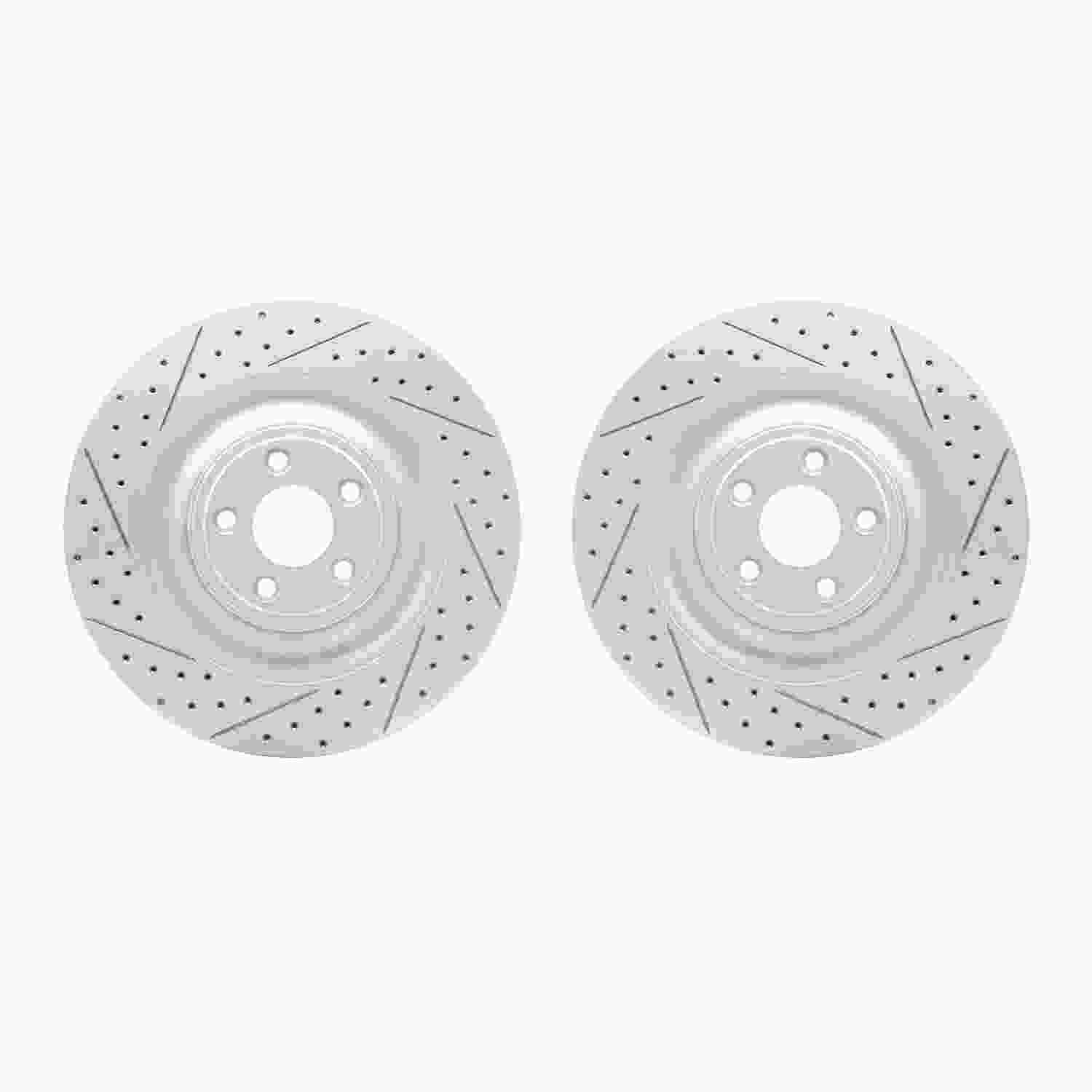 R1 Concepts 10-24 Jaguar XKR-S Rear Drilled & Slotted Carbon Coated Brake Rotor Set