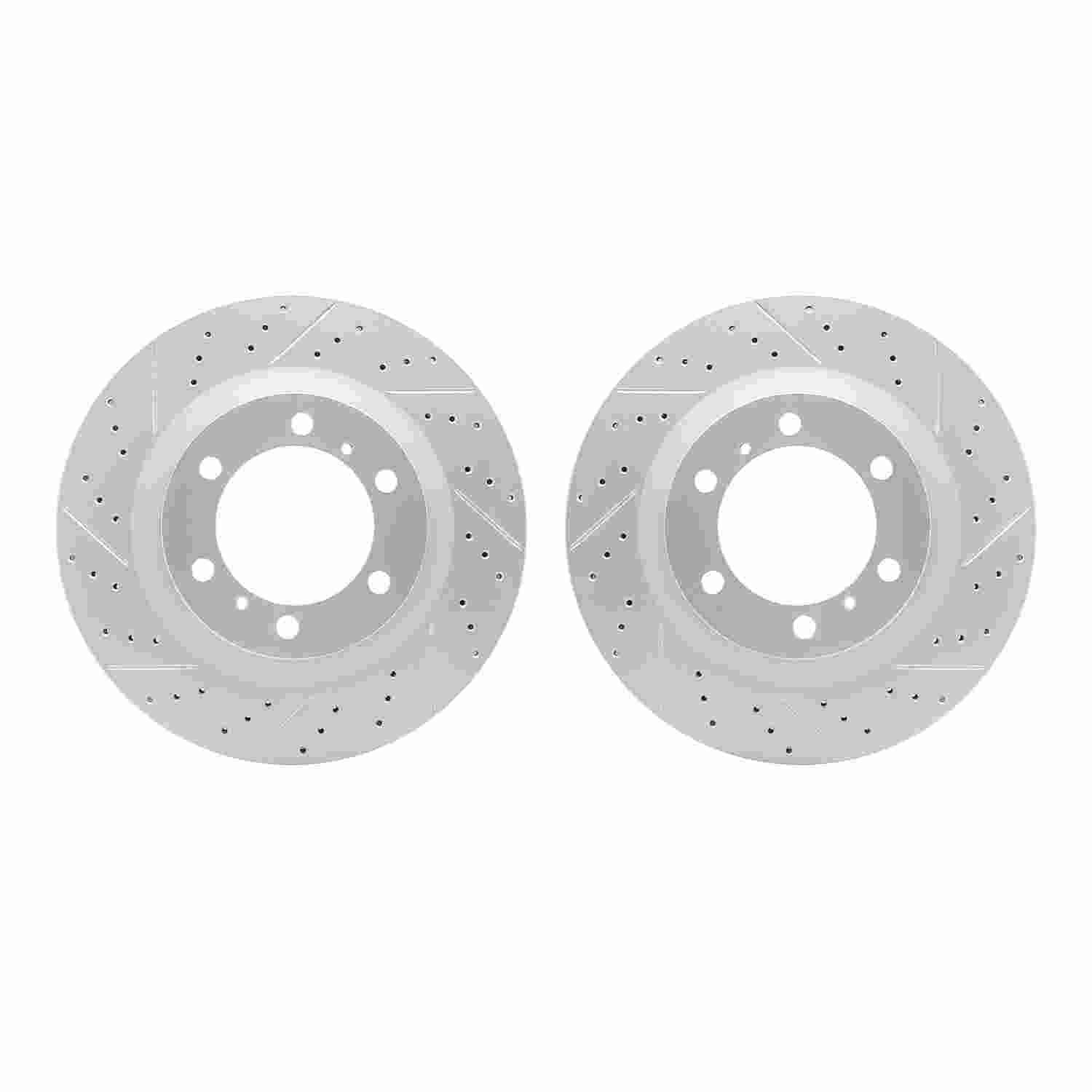 R1 Concepts 10-24 Lexus GX460 Front Drilled & Slotted Carbon Coated Brake Rotor Set