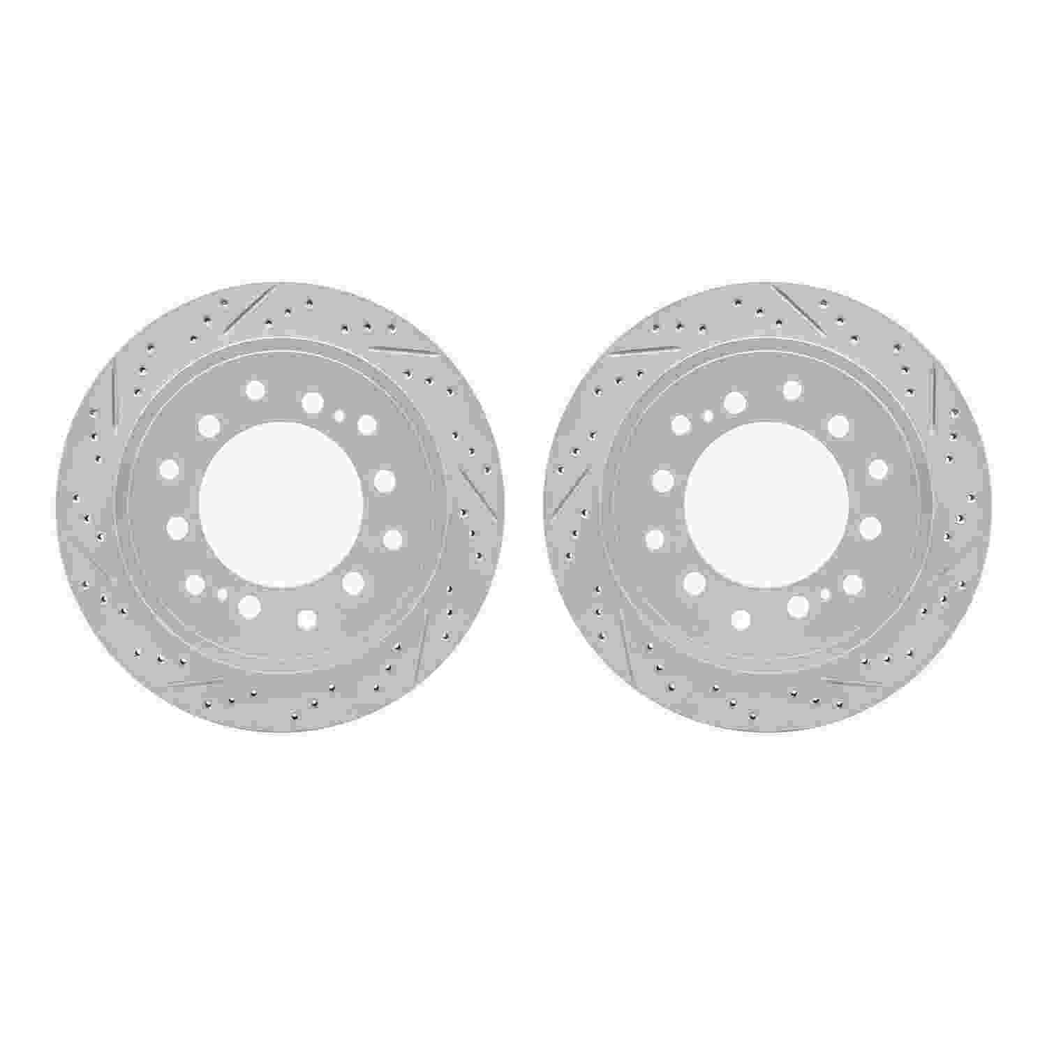 R1 Concepts 10-24 Lexus GX460 Rear Drilled & Slotted Carbon Coated Brake Rotor Set