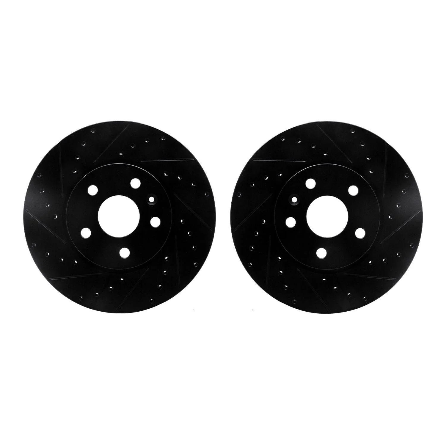 R1 Concepts 10-25 Buick Allure Front Drilled & Slotted Black Brake Rotor Set