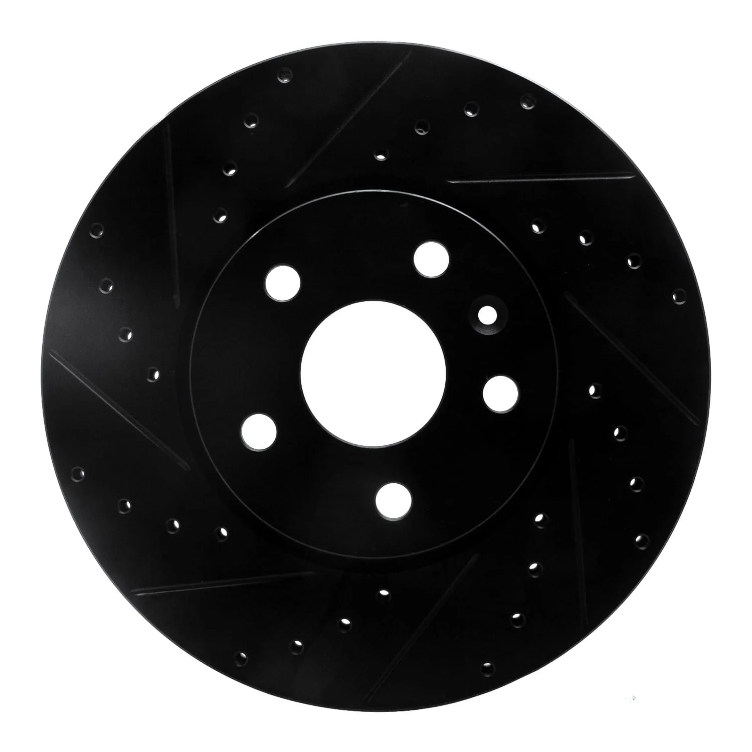 R1 Concepts 10-25 Buick Allure Front Left Drilled & Slotted Black Brake Rotor