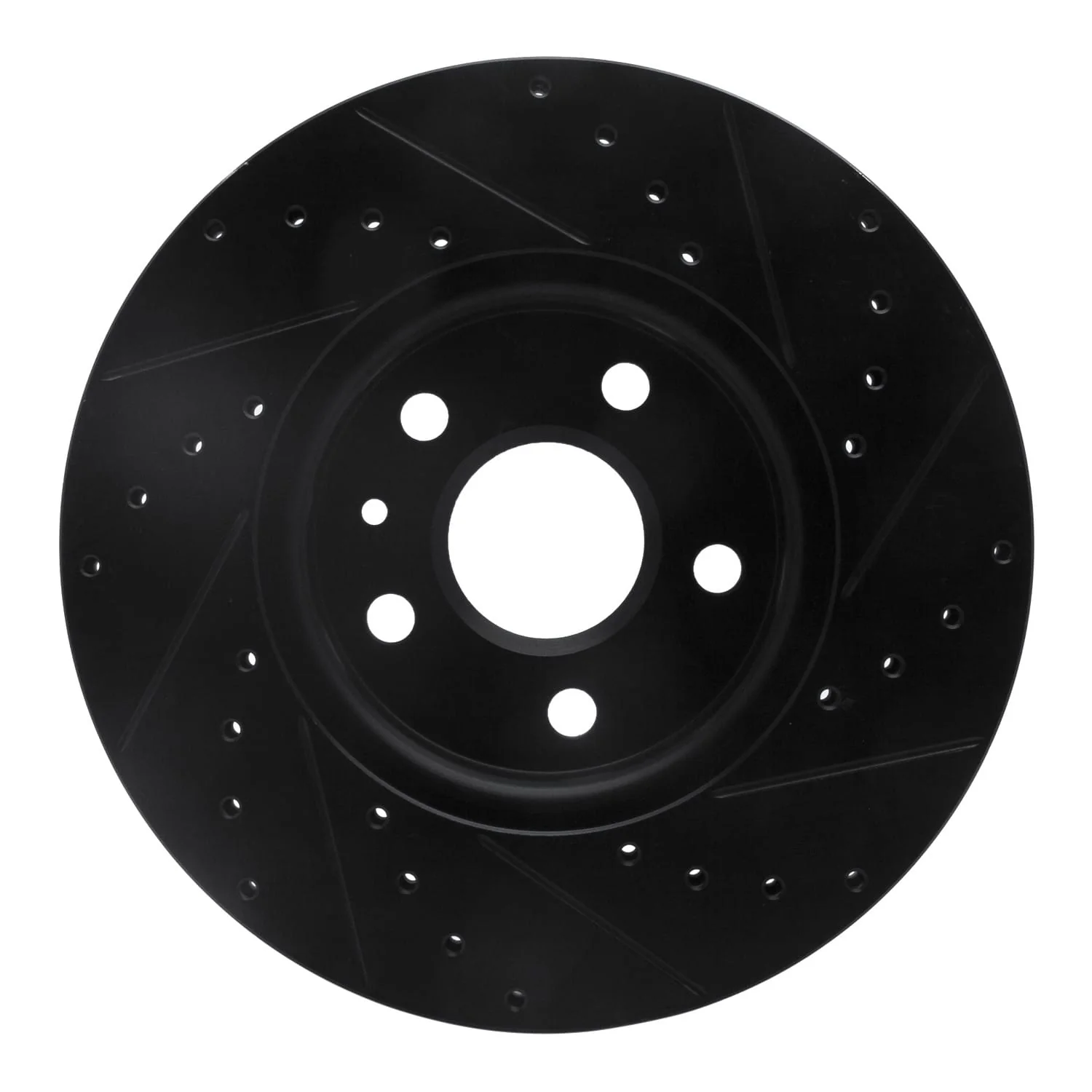 R1 Concepts 10-25 Buick Allure Front Left Drilled & Slotted Black Brake Rotor - Image 2