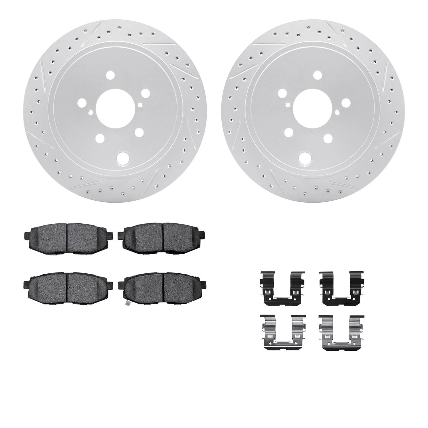 R1 Concepts 10-25 ScIon FR-S Rear Drill/Slot Carbon Coated Rotor Set w/Optimum Pads