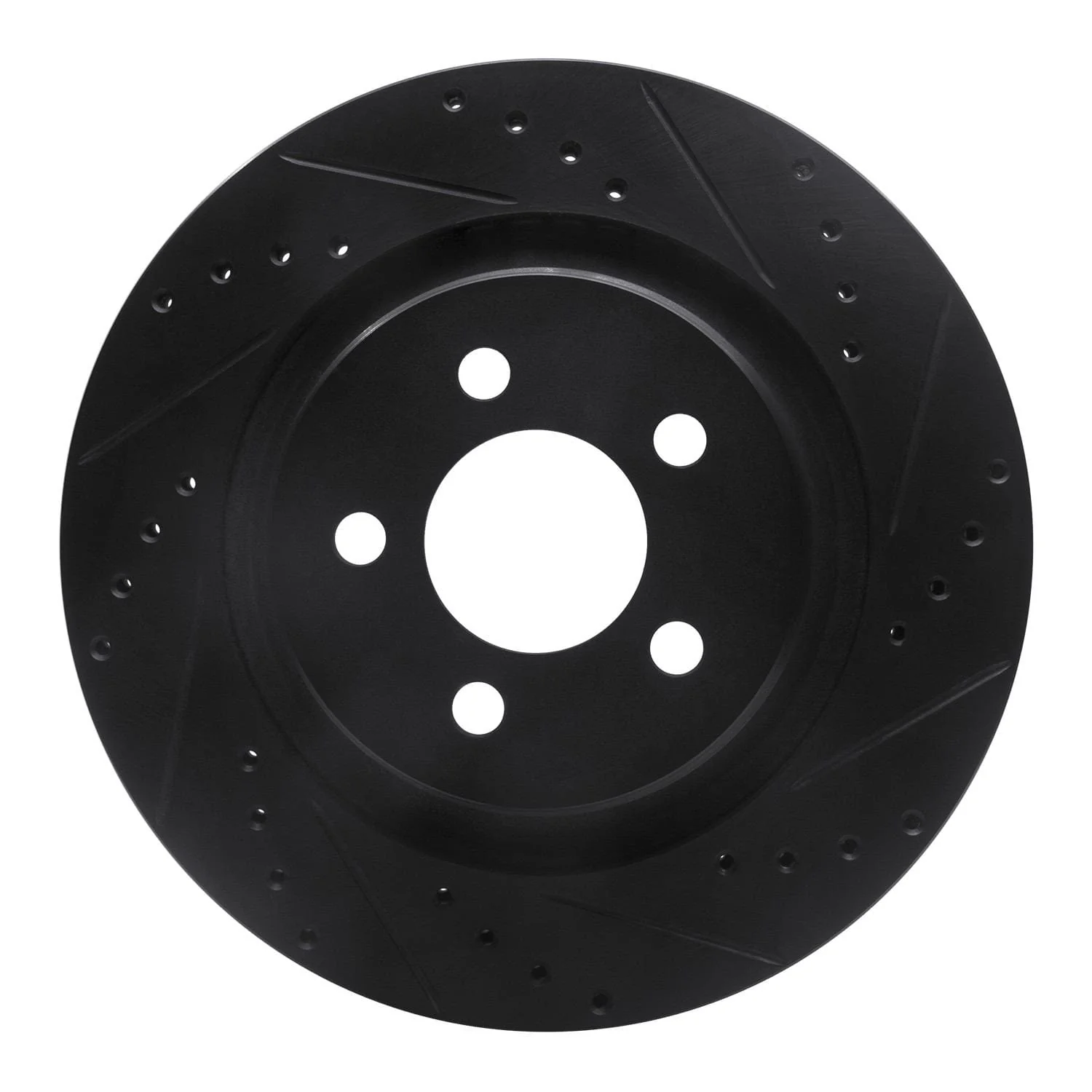 R1 Concepts 11-12 Jeep Liberty Front Right Drilled & Slotted Black Brake Rotor