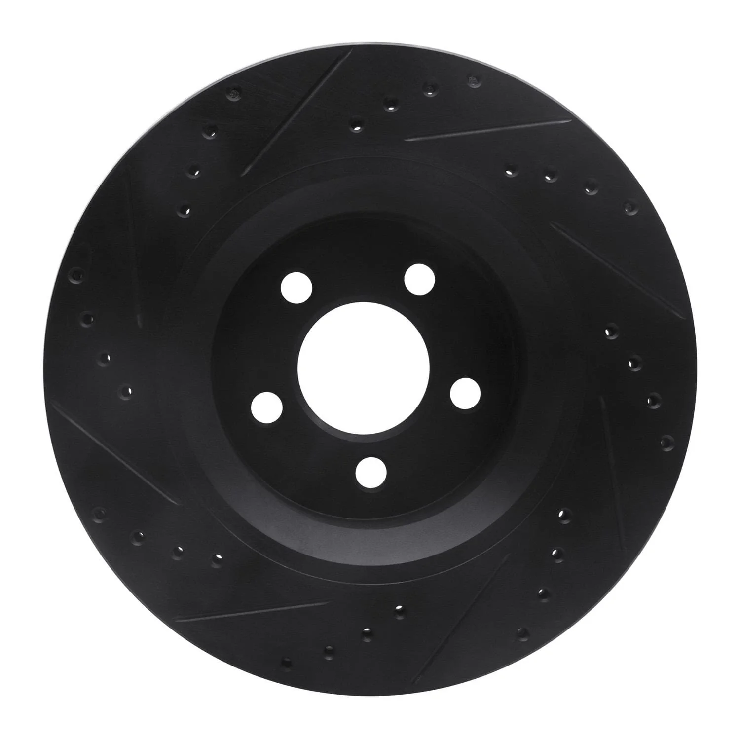 R1 Concepts 11-12 Jeep Liberty Front Right Drilled & Slotted Black Brake Rotor - Image 2