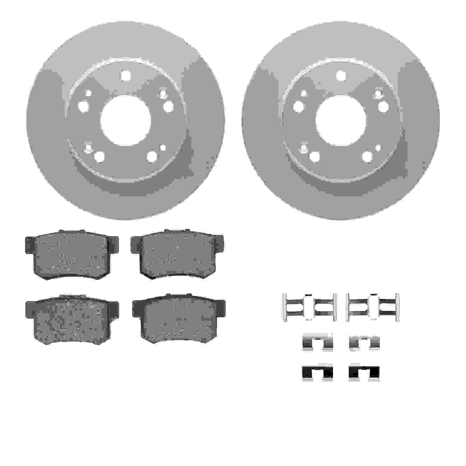 R1 Concepts 11-15 Honda CR-Z Rear Carbon Coated Brake Rotor Set w/Optimum OE Pads and Hardware