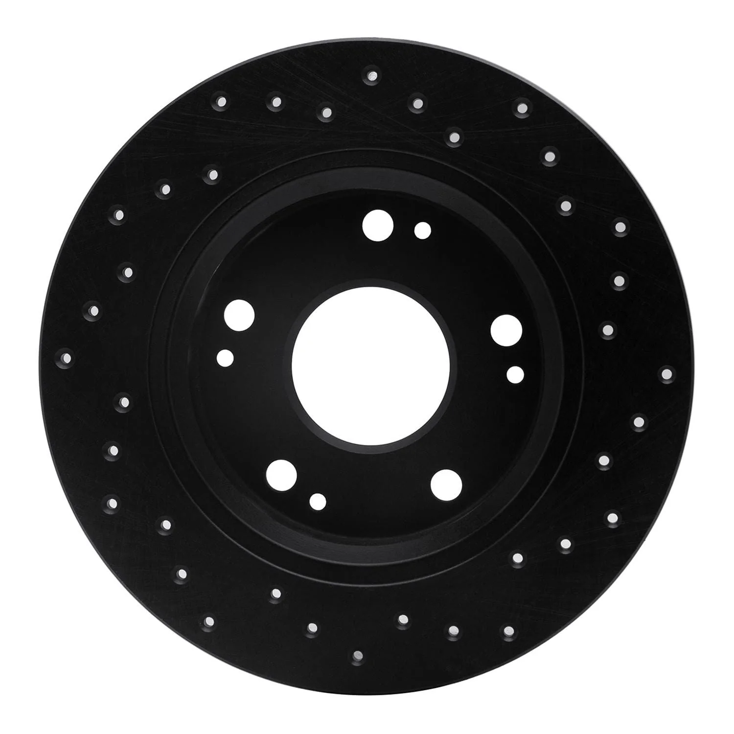 R1 Concepts 11-15 Honda CR-Z Rear Left Drilled Black Brake Rotor - Image 2