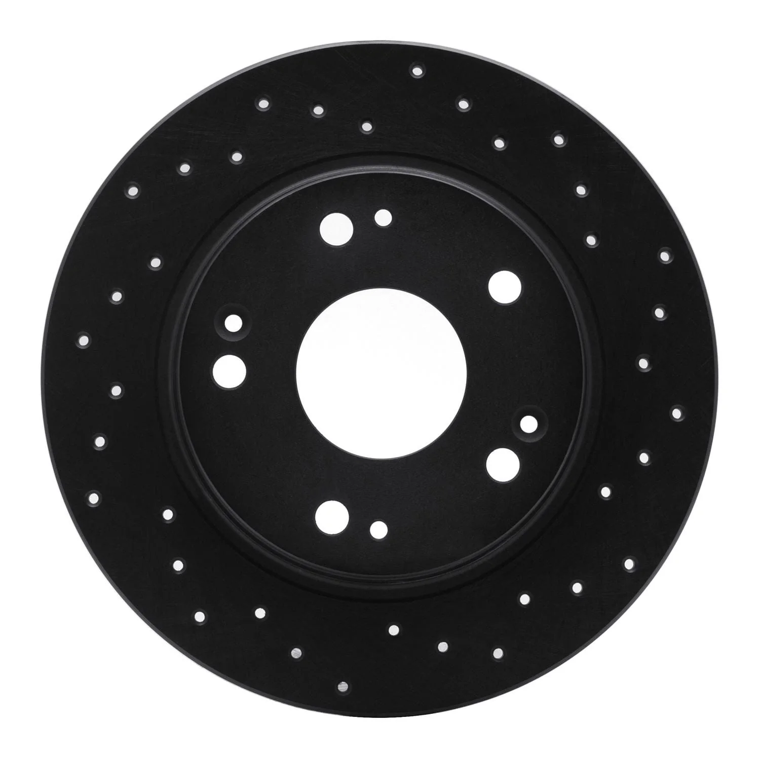 R1 Concepts 11-15 Honda CR-Z Rear Right Drilled Black Brake Rotor