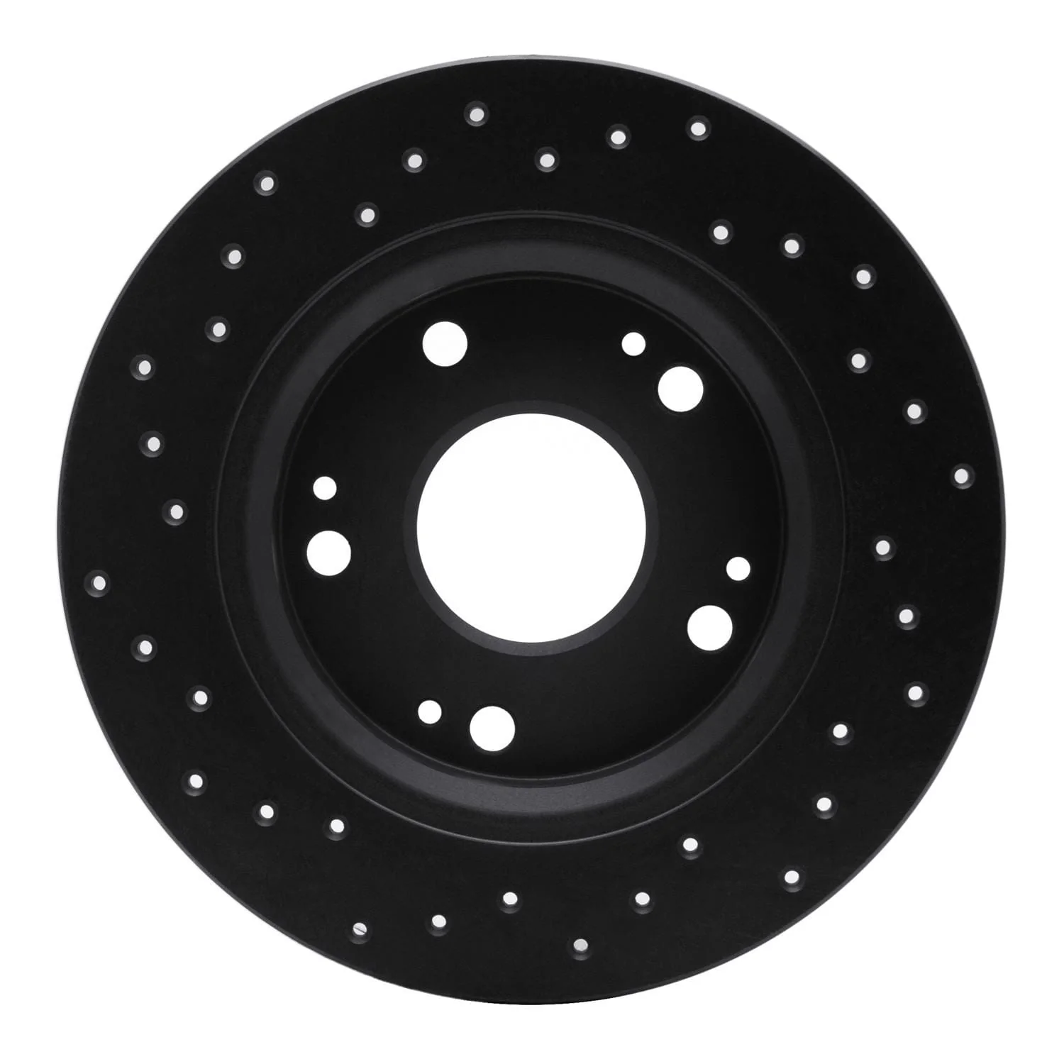 R1 Concepts 11-15 Honda CR-Z Rear Right Drilled Black Brake Rotor - Image 2