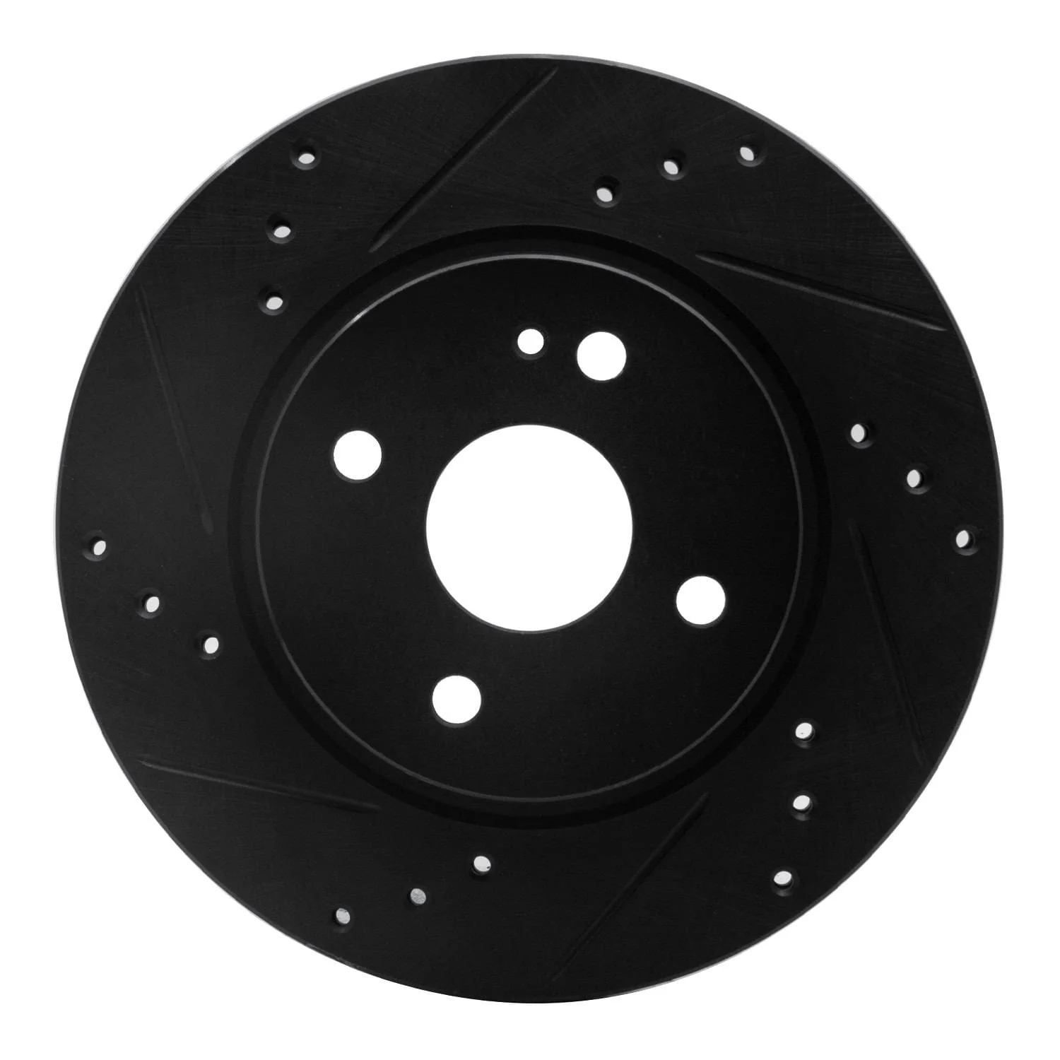 R1 Concepts 11-15 Mazda 2 (Mexico) Front Left Drilled & Slotted Black Brake Rotor