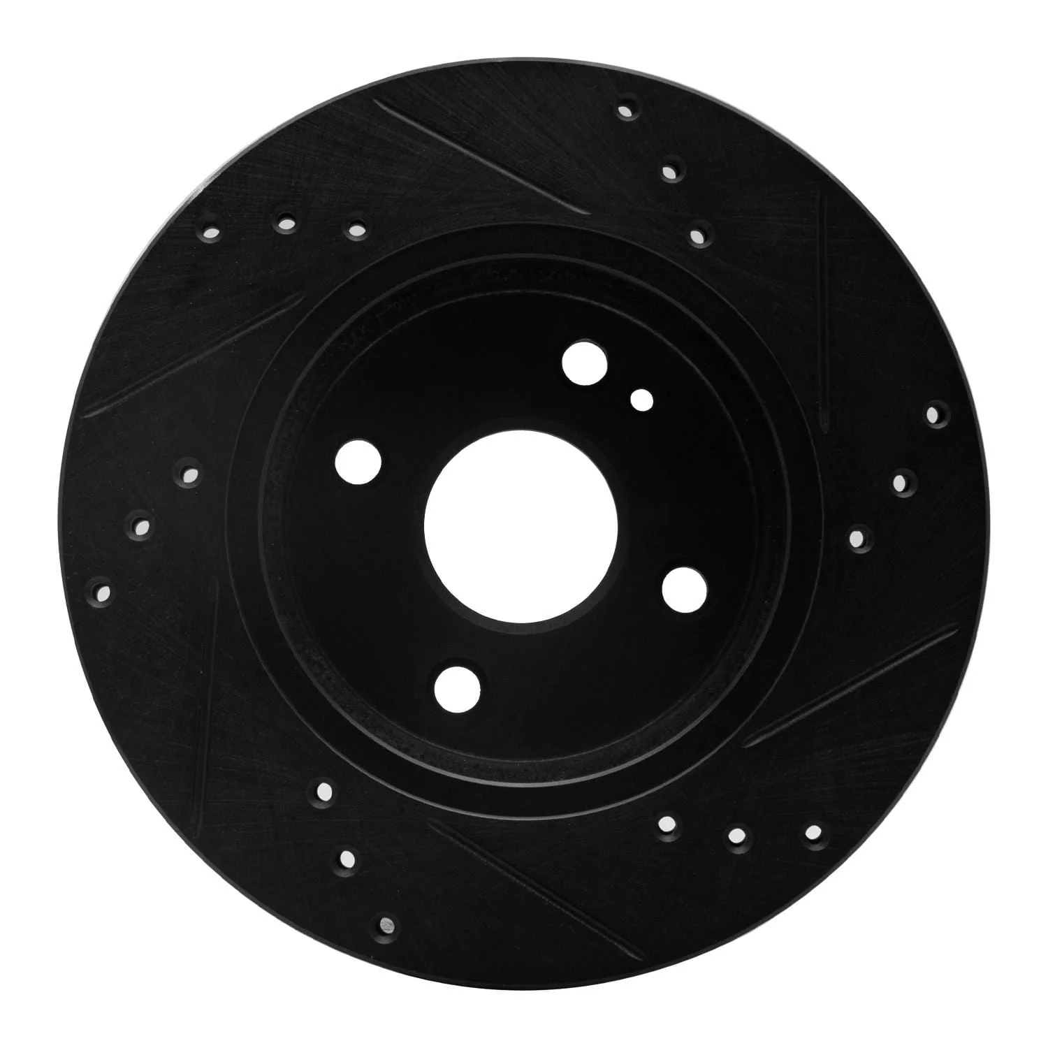 R1 Concepts 11-15 Mazda 2 (Mexico) Front Left Drilled & Slotted Black Brake Rotor - Image 2