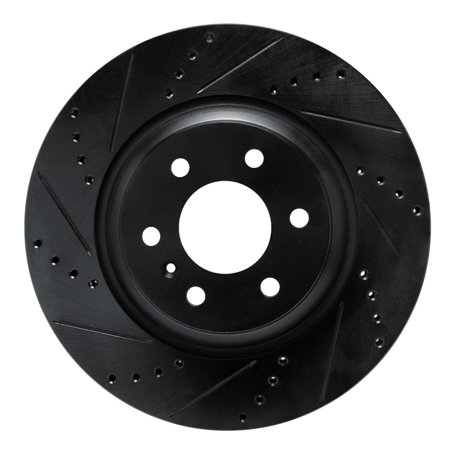 R1 Concepts 11-15 VPG MV-1 Front Left Drilled & Slotted Black Brake Rotor