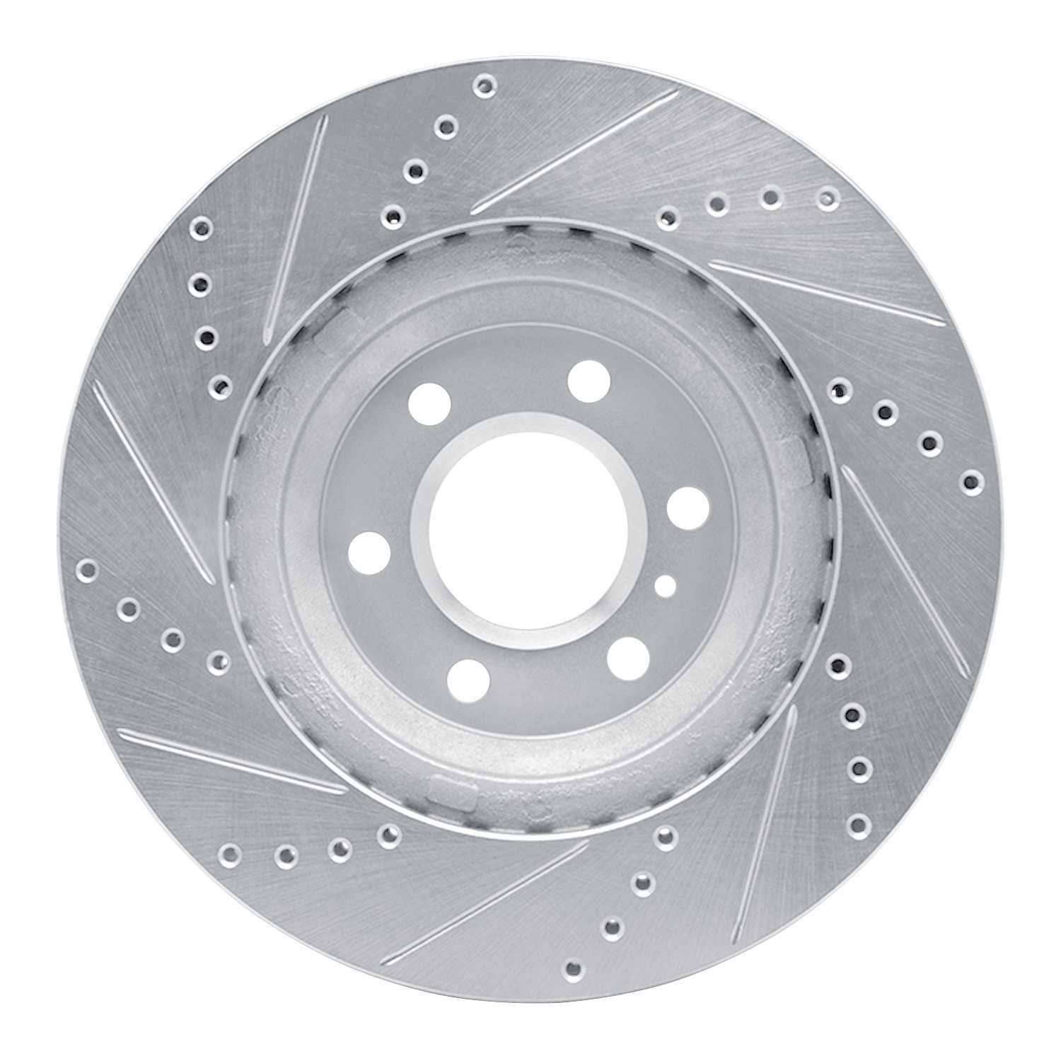 R1 Concepts 11-15 VPG MV-1 Front Right Drilled & Slotted Silver Brake Rotor - Image 2