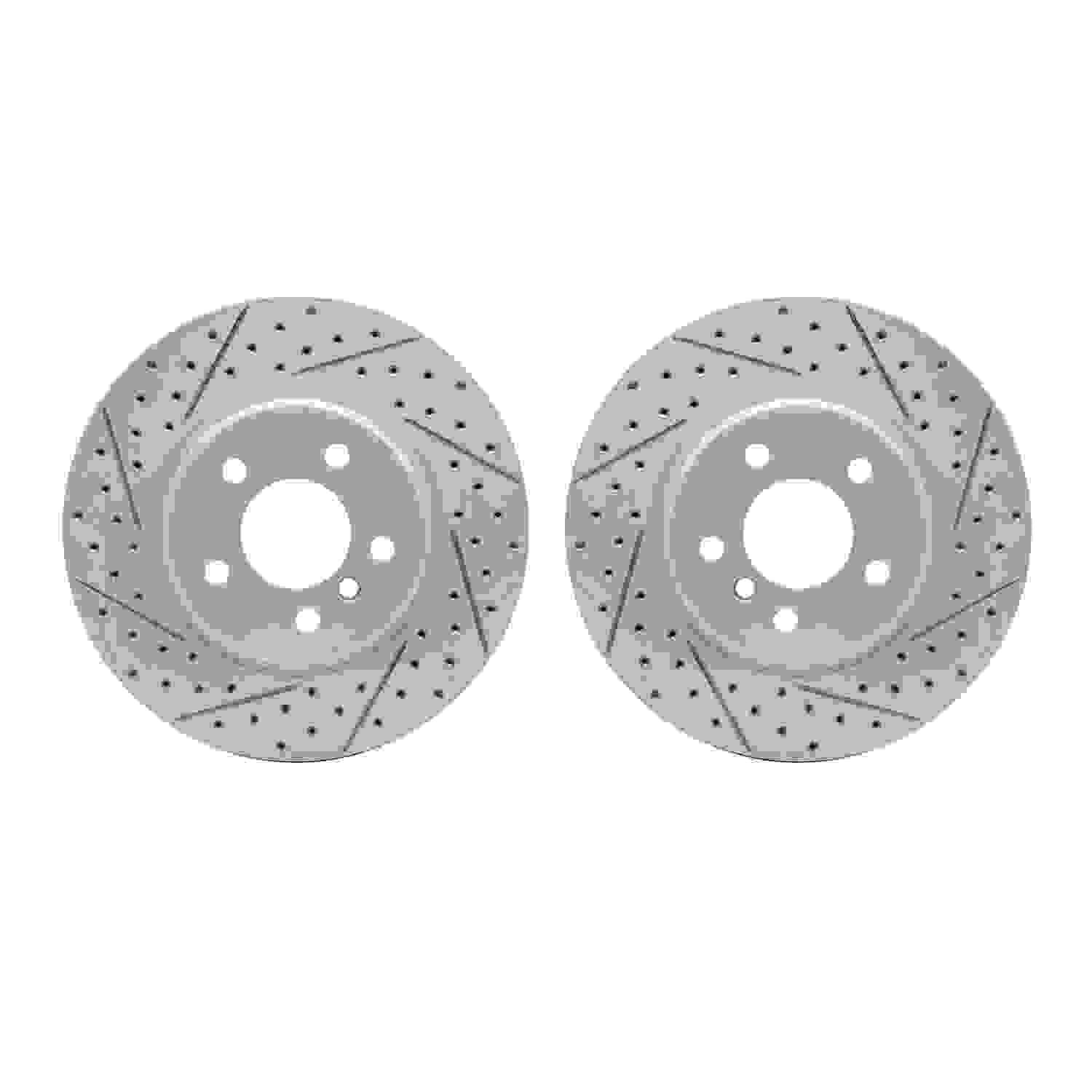 R1 Concepts 11-16 BMW 528i Front Drilled & Slotted Carbon Coated Brake Rotor Set