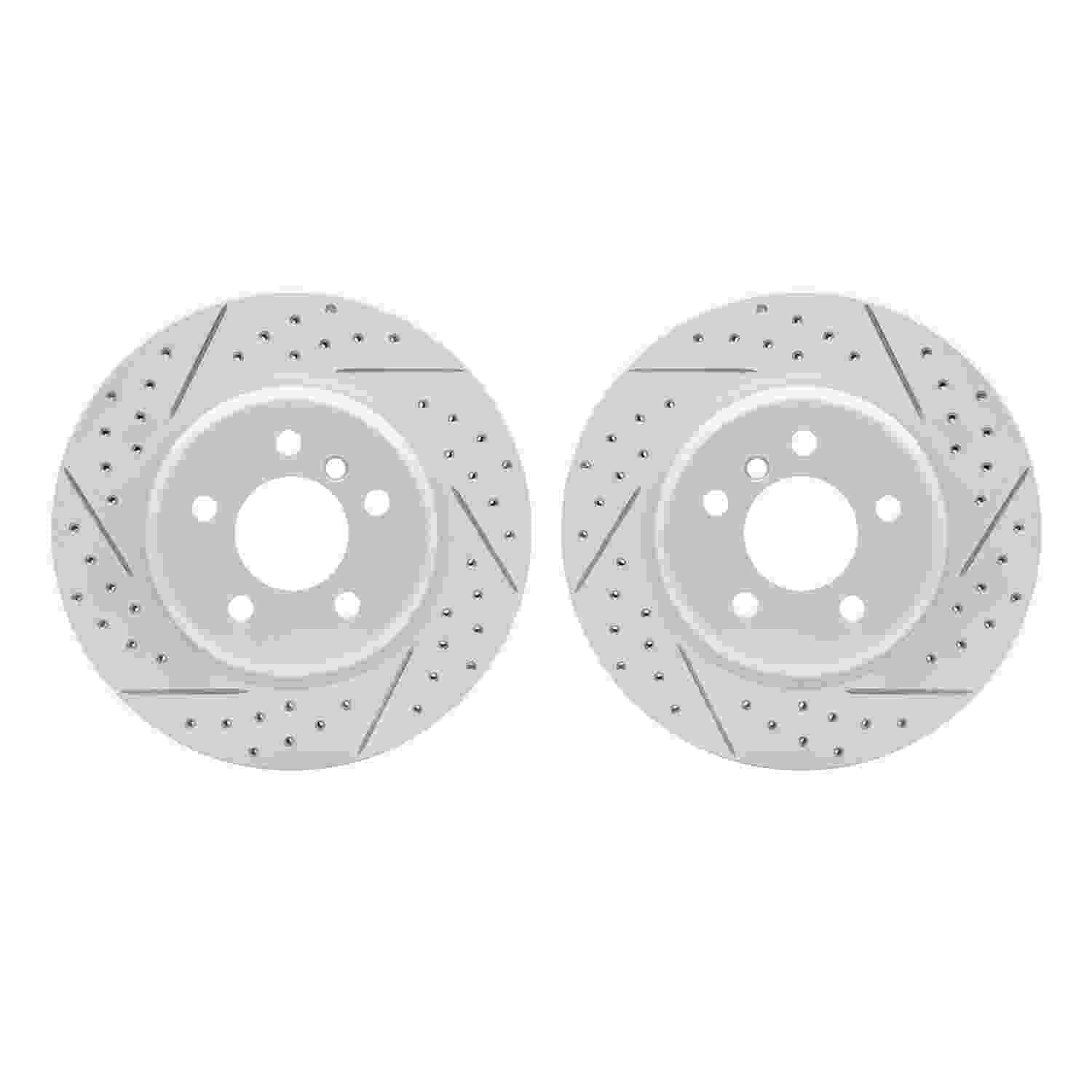 R1 Concepts 11-16 BMW 528i xDrive Rear Drilled & Slotted Carbon Coated Brake Rotor Set