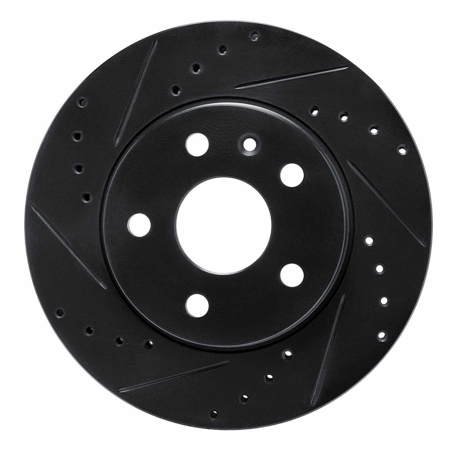 R1 Concepts 11-16 Buick Regal Front Left Drilled & Slotted Black Brake Rotor