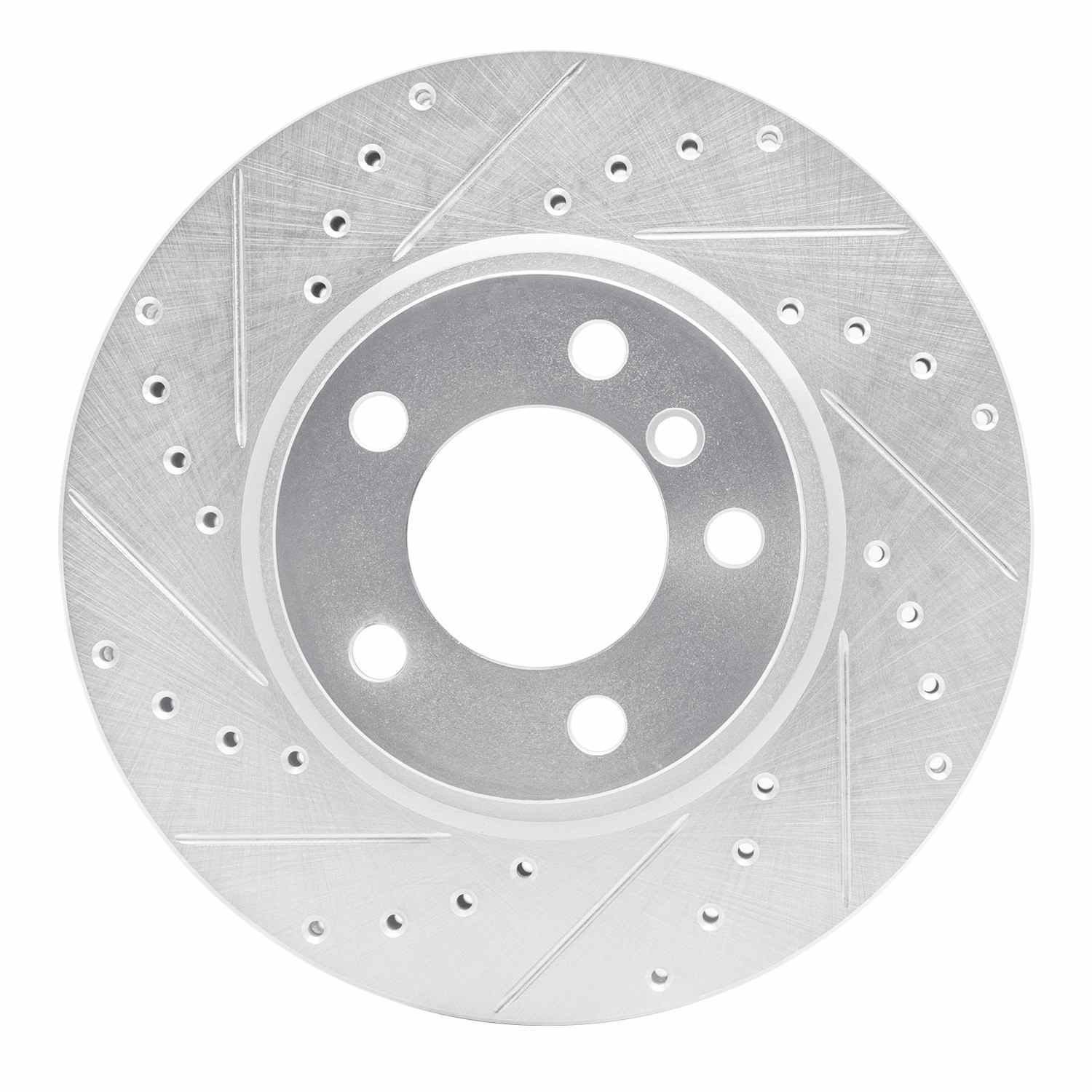 R1 Concepts 11-16 Mini Cooper Countryman Front Left Drilled & Slotted Silver Brake Rotor