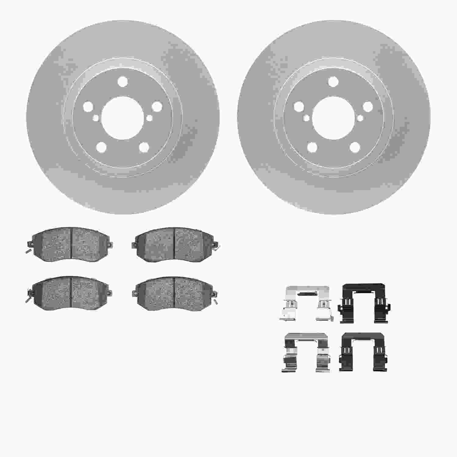 R1 Concepts 11-16 Subaru Impreza Front Carbon Coated Brake Rotor Set w/Optimum OE Pads and Hardware