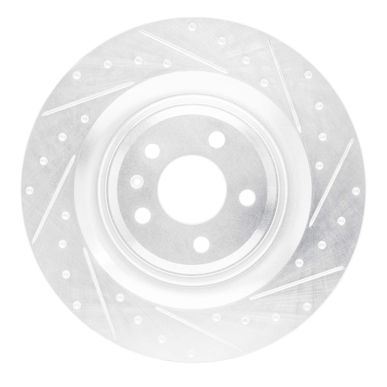 R1 Concepts 11-18 Audi S6 Rear Right Drilled & Slotted Silver Brake Rotor