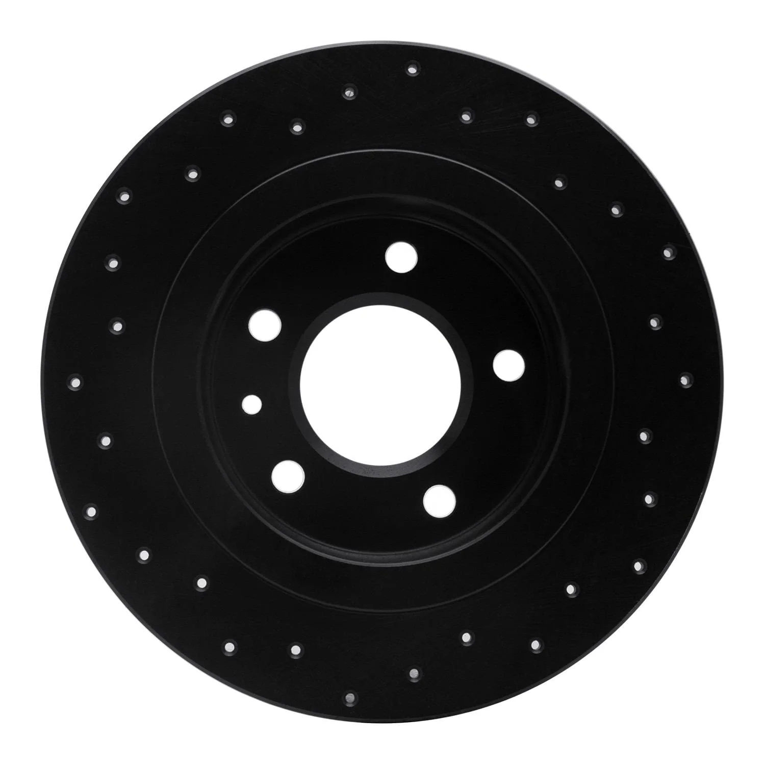 R1 Concepts 11-19 Buick Cascada Rear Right Drilled Black Brake Rotor - Image 2