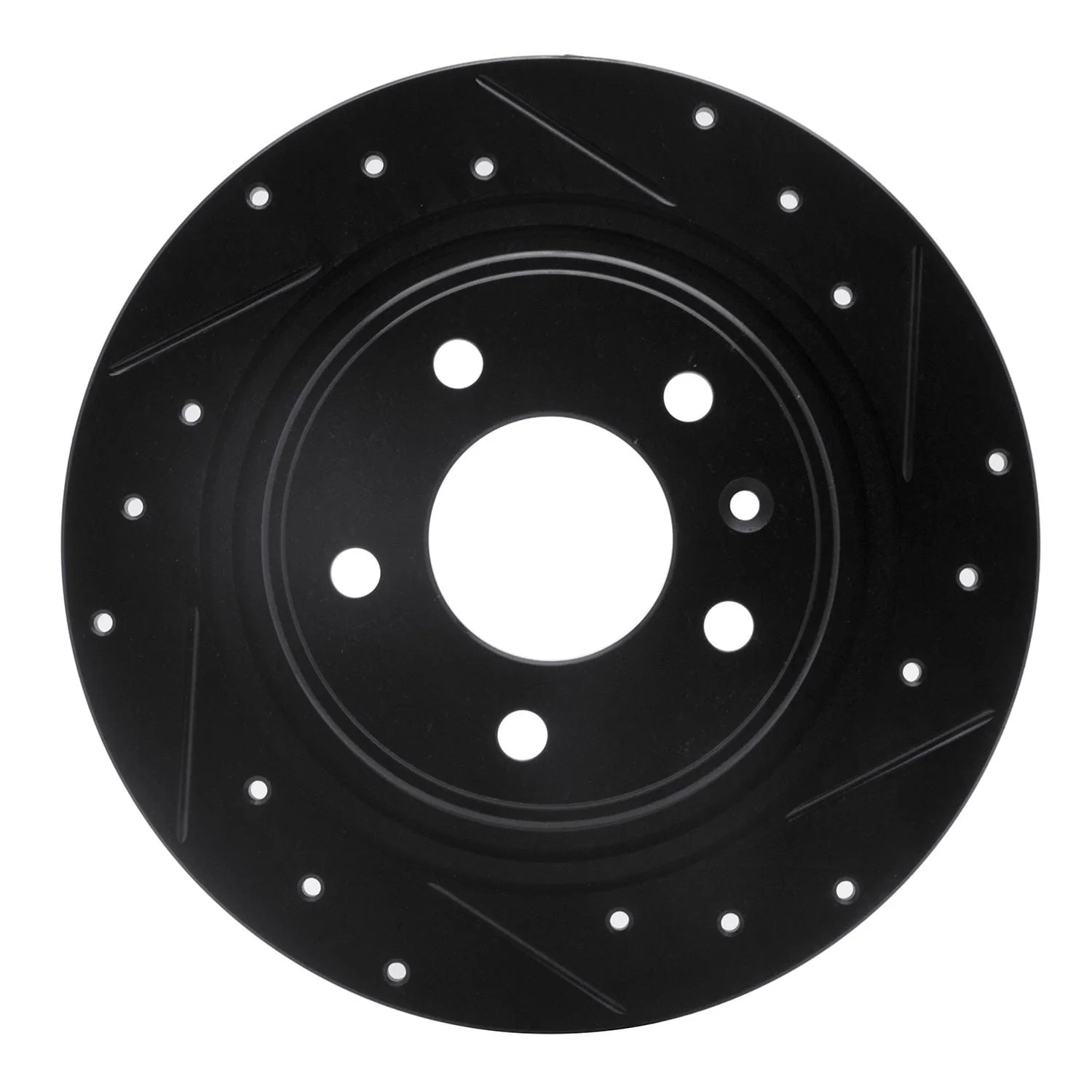 R1 Concepts 11-19 Buick Verano Rear Right Drilled & Slotted Black Brake Rotor