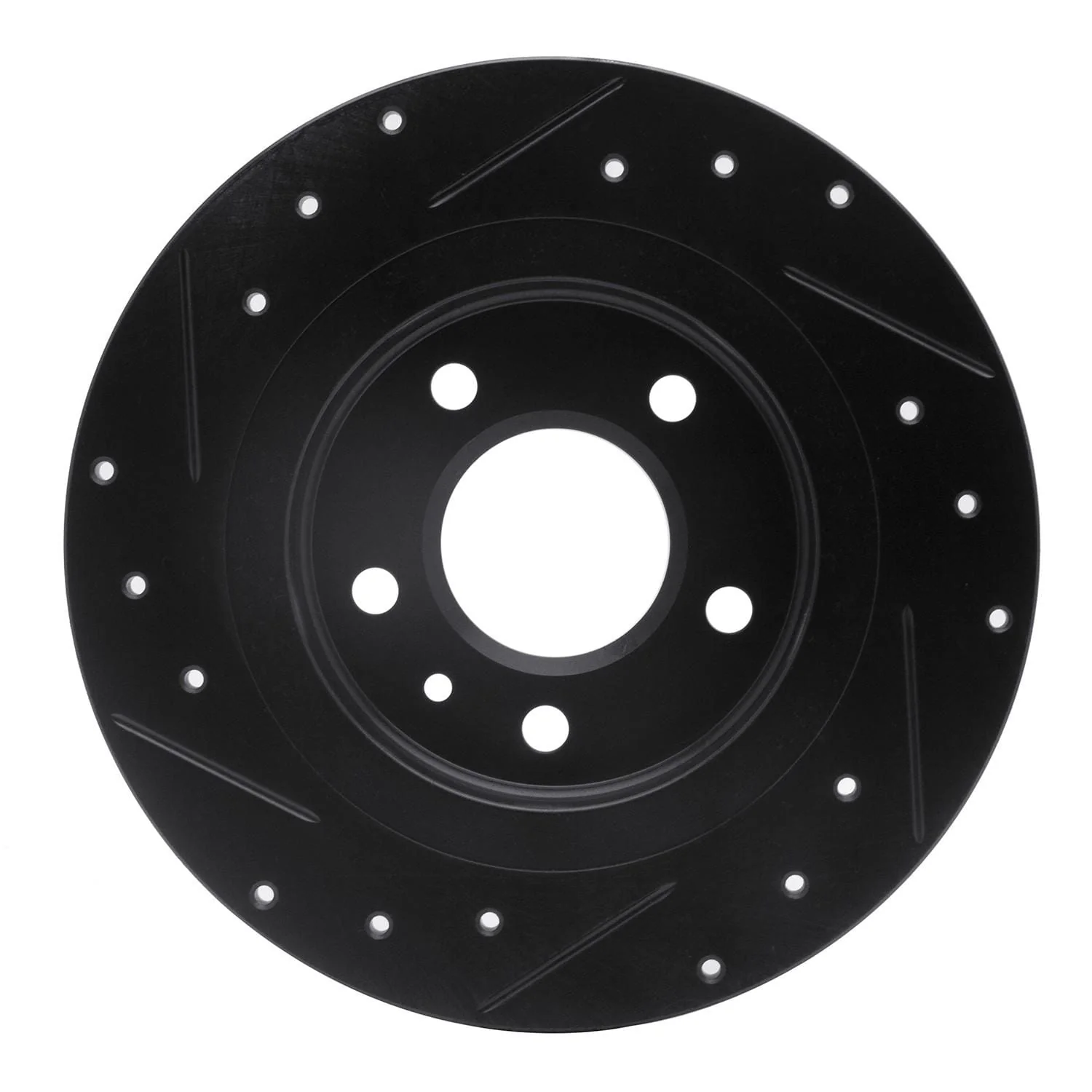 R1 Concepts 11-19 Buick Verano Rear Right Drilled & Slotted Black Brake Rotor - Image 2