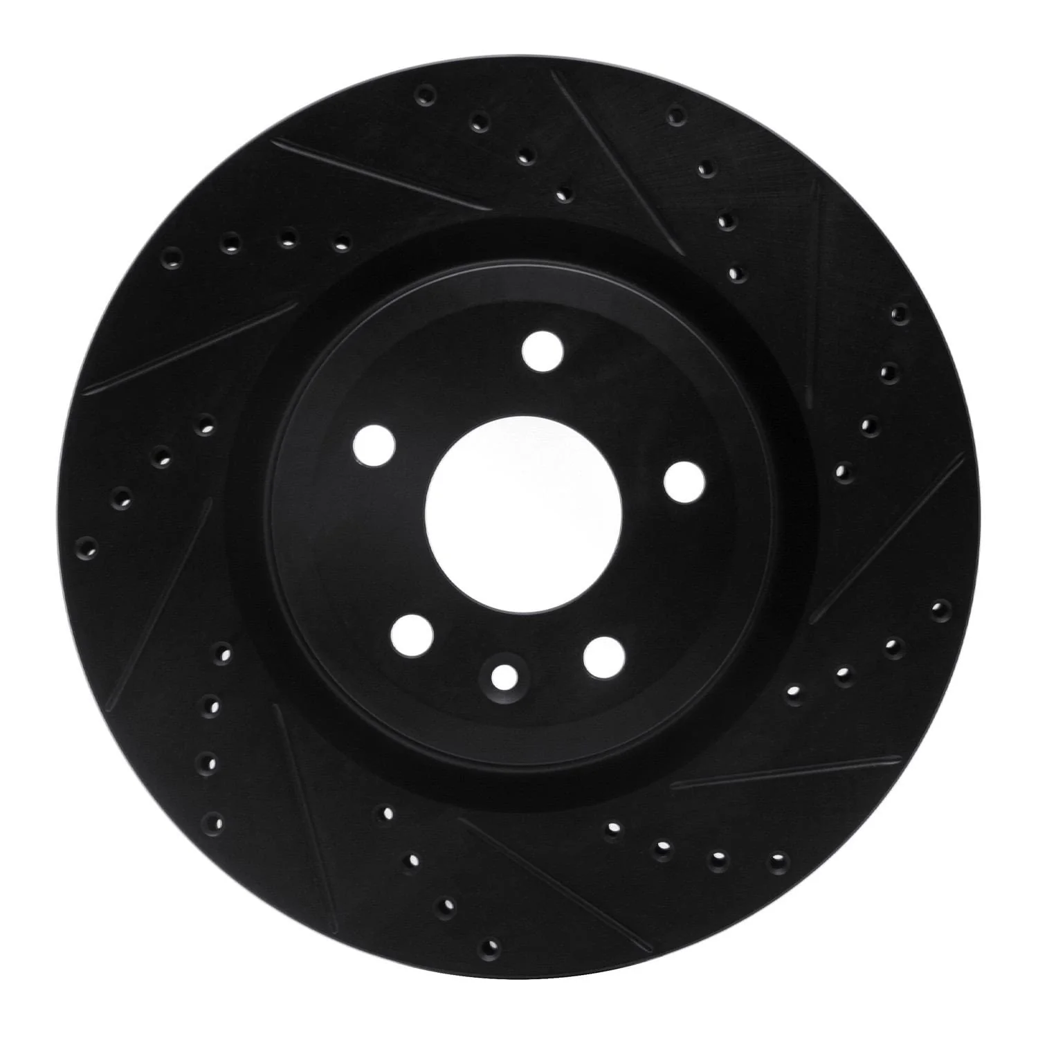 R1 Concepts 11-19 Ford Explorer Front Right Drilled & Slotted Black Brake Rotor