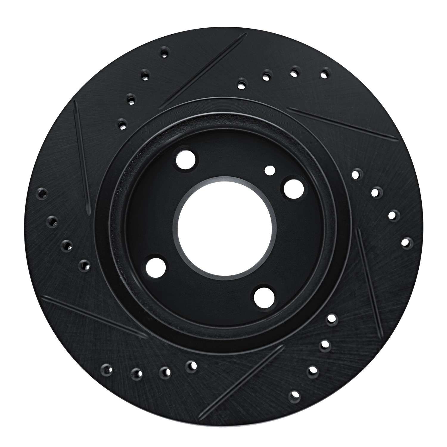 R1 Concepts 11-19 Ford Fiesta (USA/Canada) Front Right Drilled & Slotted Black Brake Rotor - Image 2