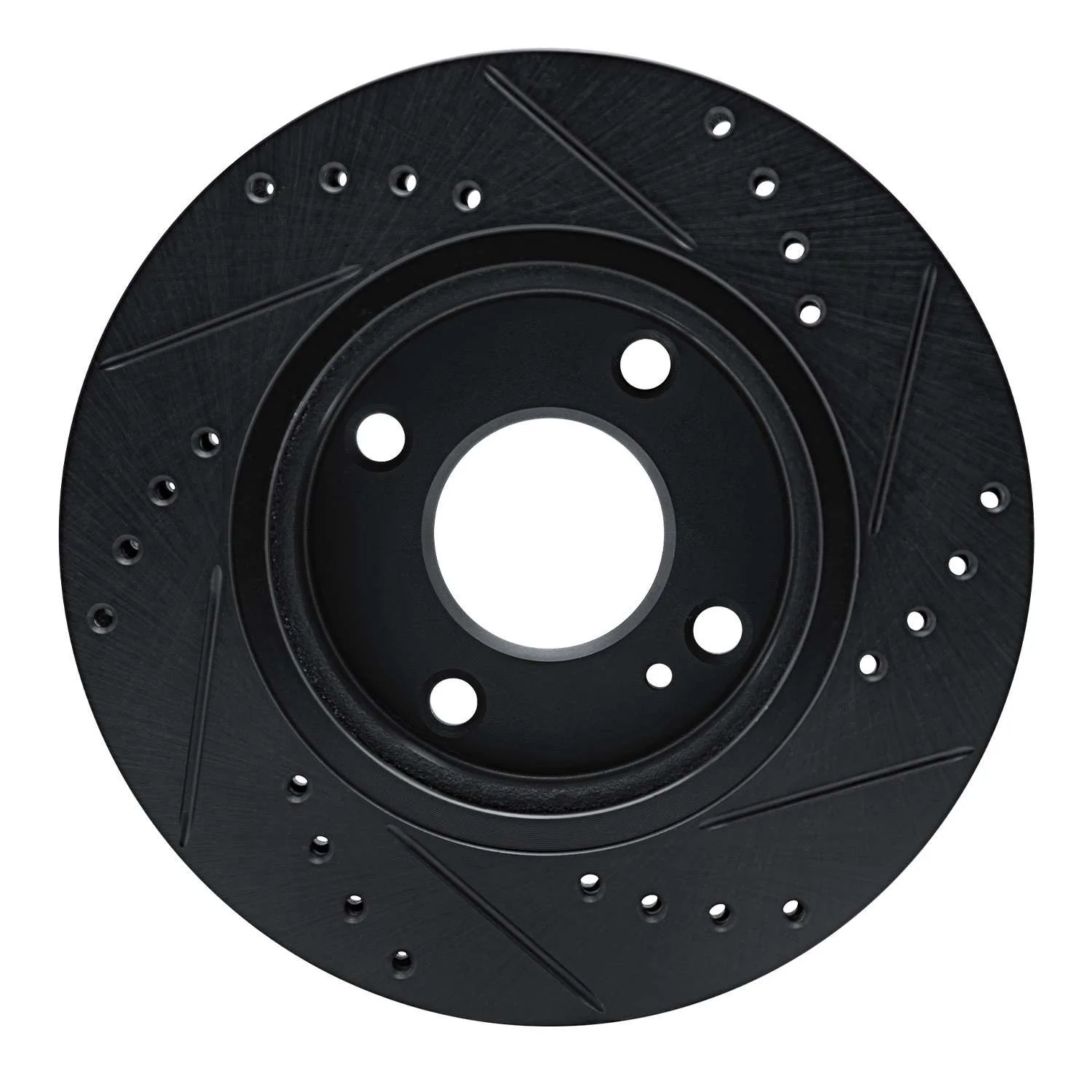 R1 Concepts 11-19 Ford Figo (Mexico) Front Left Drilled & Slotted Black Brake Rotor - Image 2