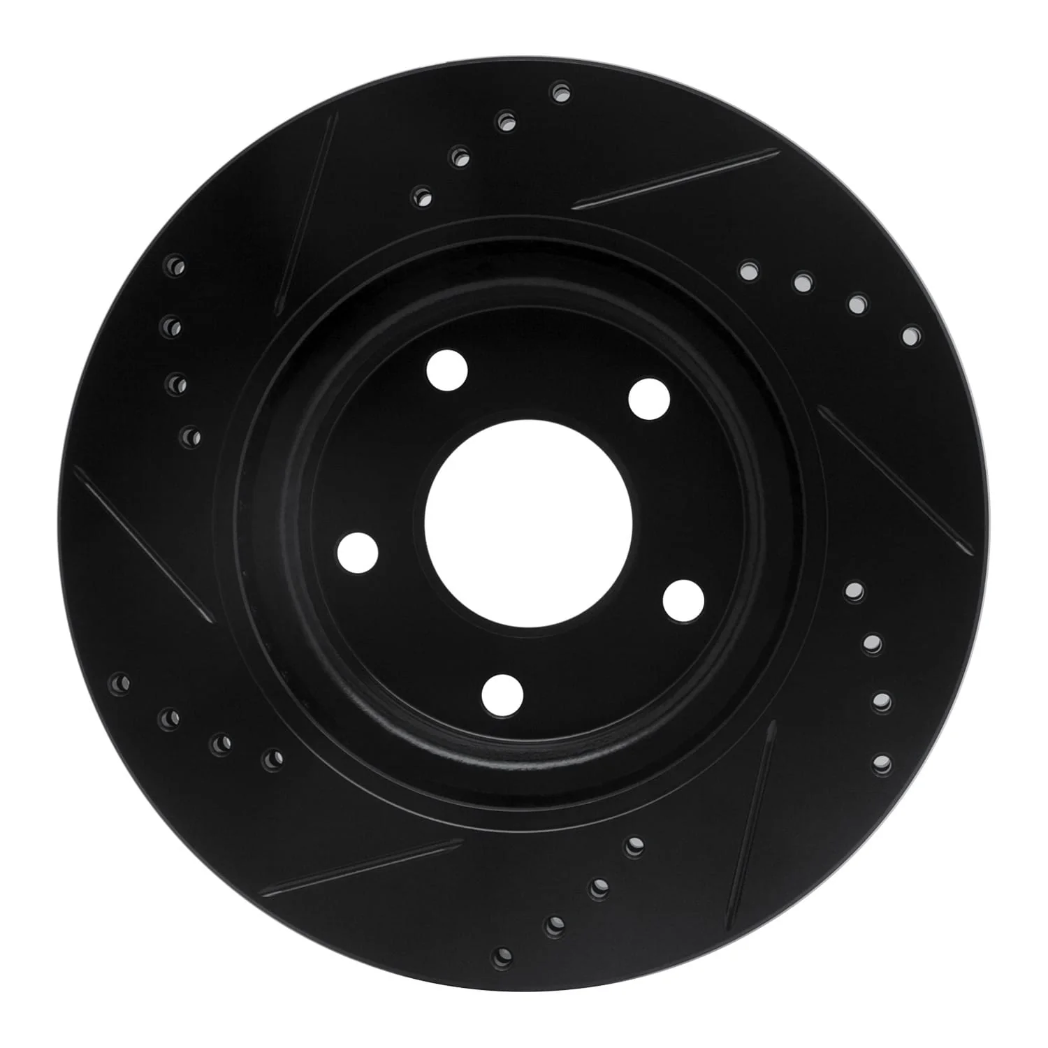 R1 Concepts 11-19 Nissan Juke Front Right Drilled & Slotted Black Brake Rotor - Image 2