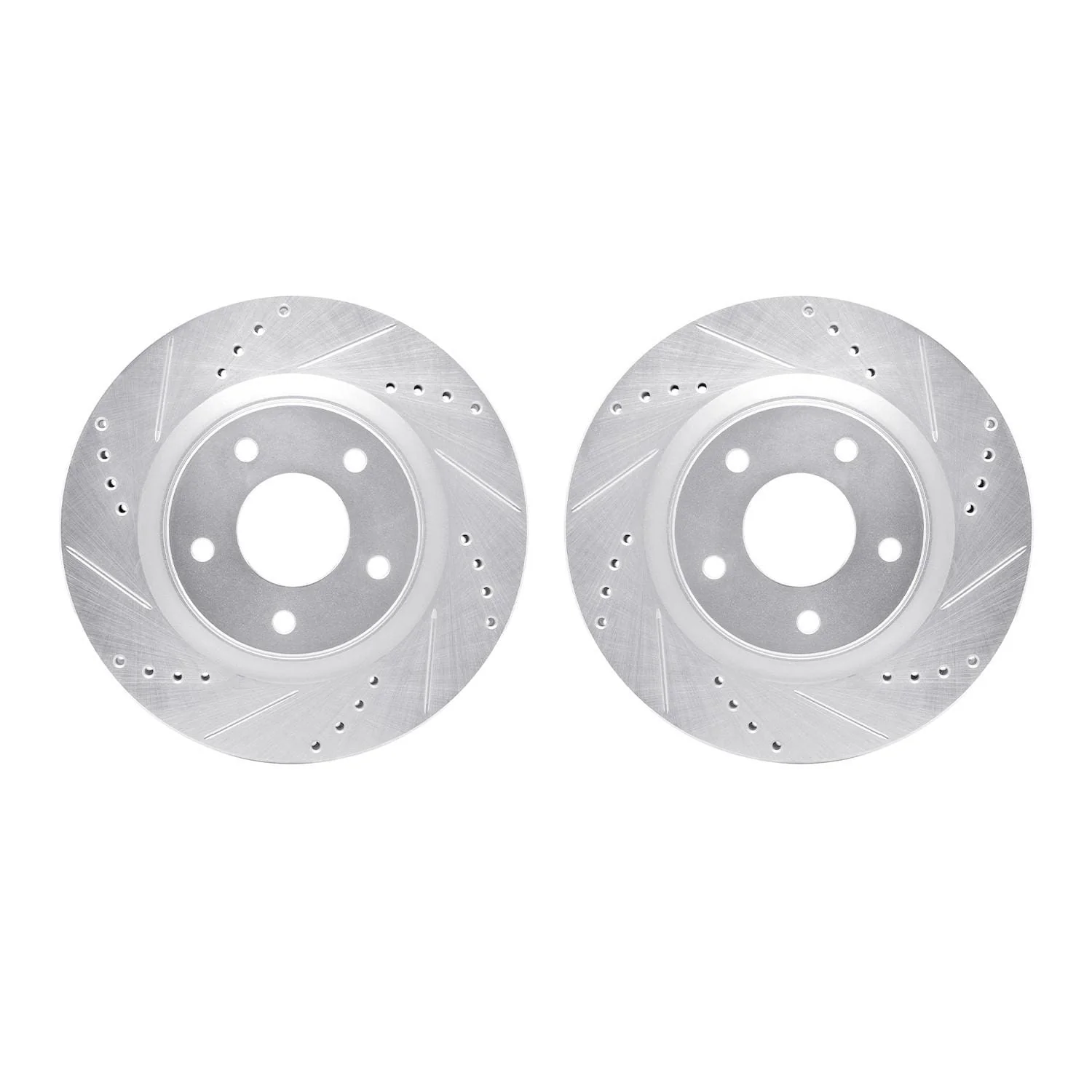 R1 Concepts 11-19 Nissan Sentra Front Drilled & Slotted Silver Brake Rotor Set