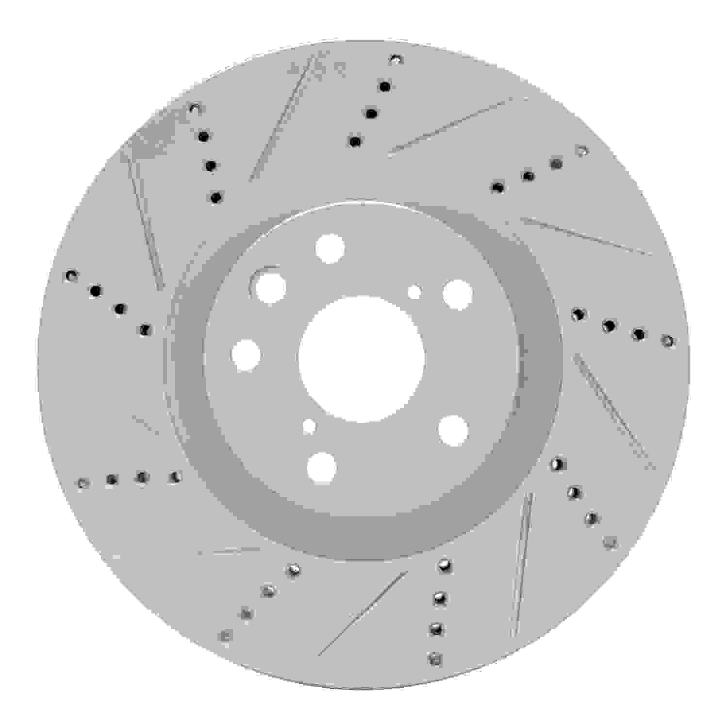 R1 Concepts 11-20 Lexus Gs350 Left Front Drilled & Slotted Silver Brake Rotor