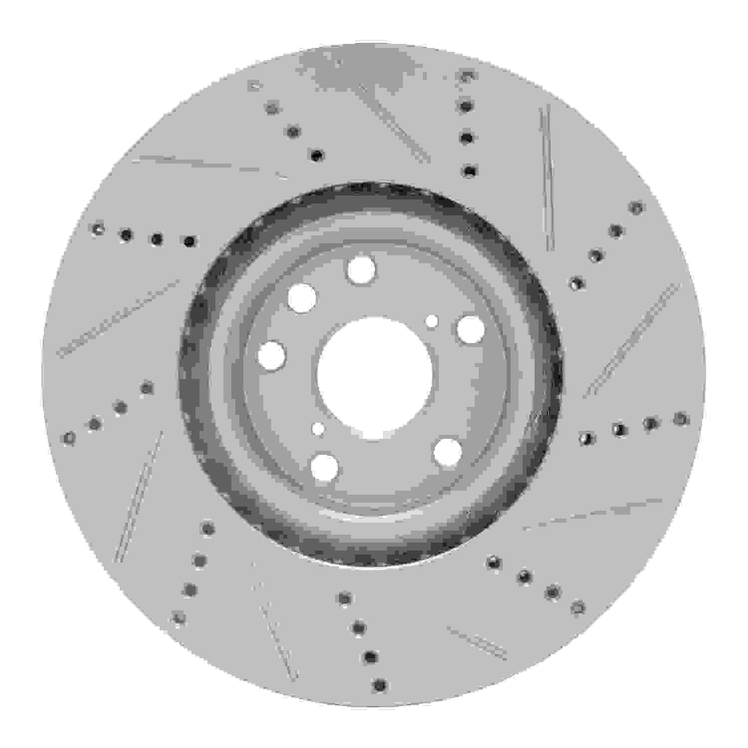 R1 Concepts 11-20 Lexus Gs350 Left Front Drilled & Slotted Silver Brake Rotor - Image 2