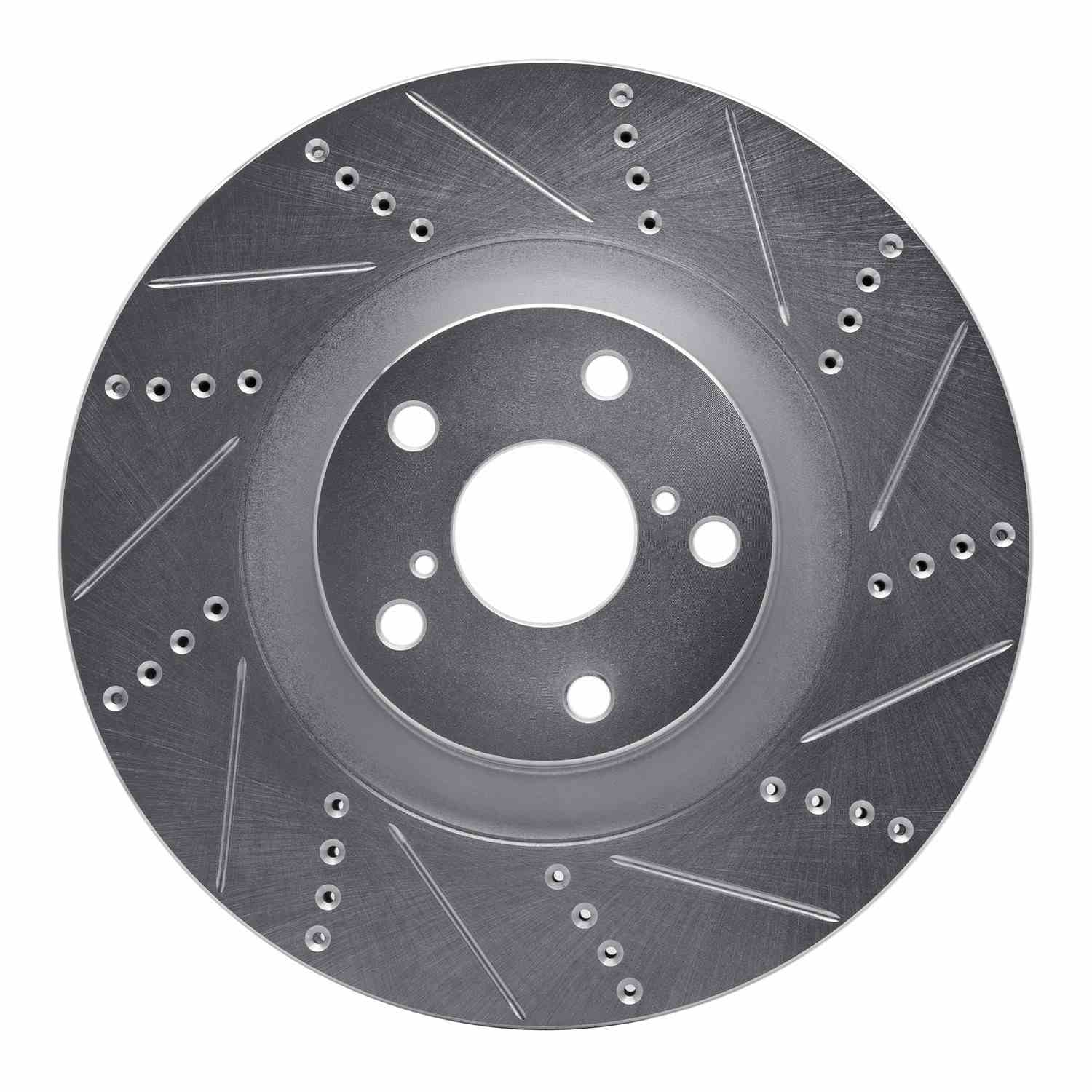 R1 Concepts 11-20 Lexus Gs450H Right Front Drilled & Slotted Silver Brake Rotor