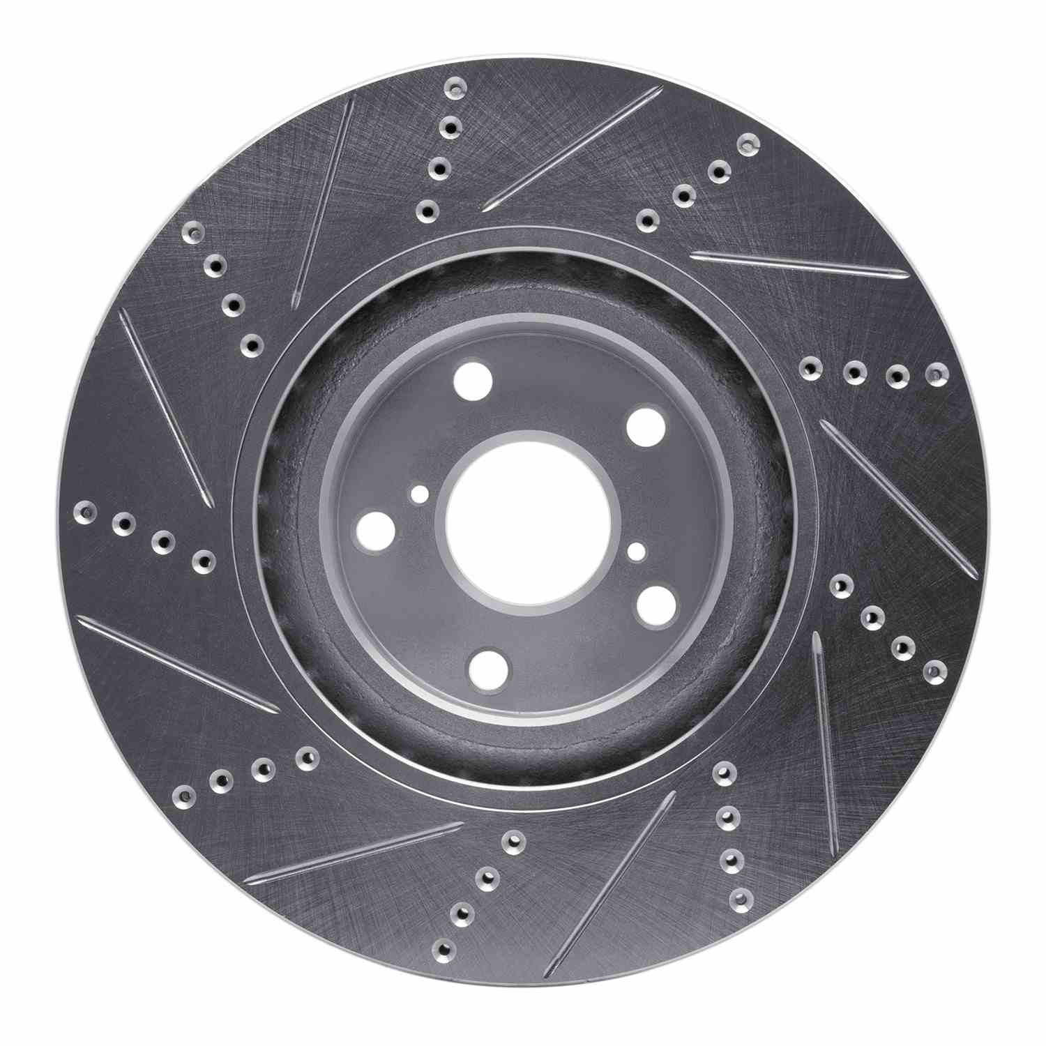 R1 Concepts 11-20 Lexus Gs450H Right Front Drilled & Slotted Silver Brake Rotor - Image 2