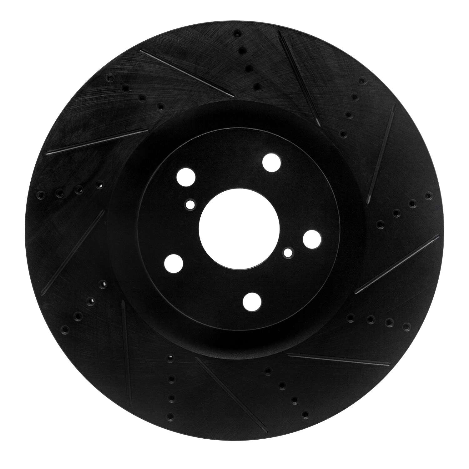 R1 Concepts 11-20 Lexus Is350 Right Front Drilled & Slotted Black Brake Rotor