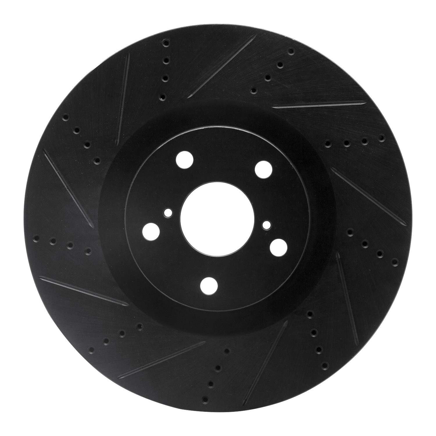R1 Concepts 11-20 Lexus Rc300 Left Front Drilled & Slotted Black Brake Rotor