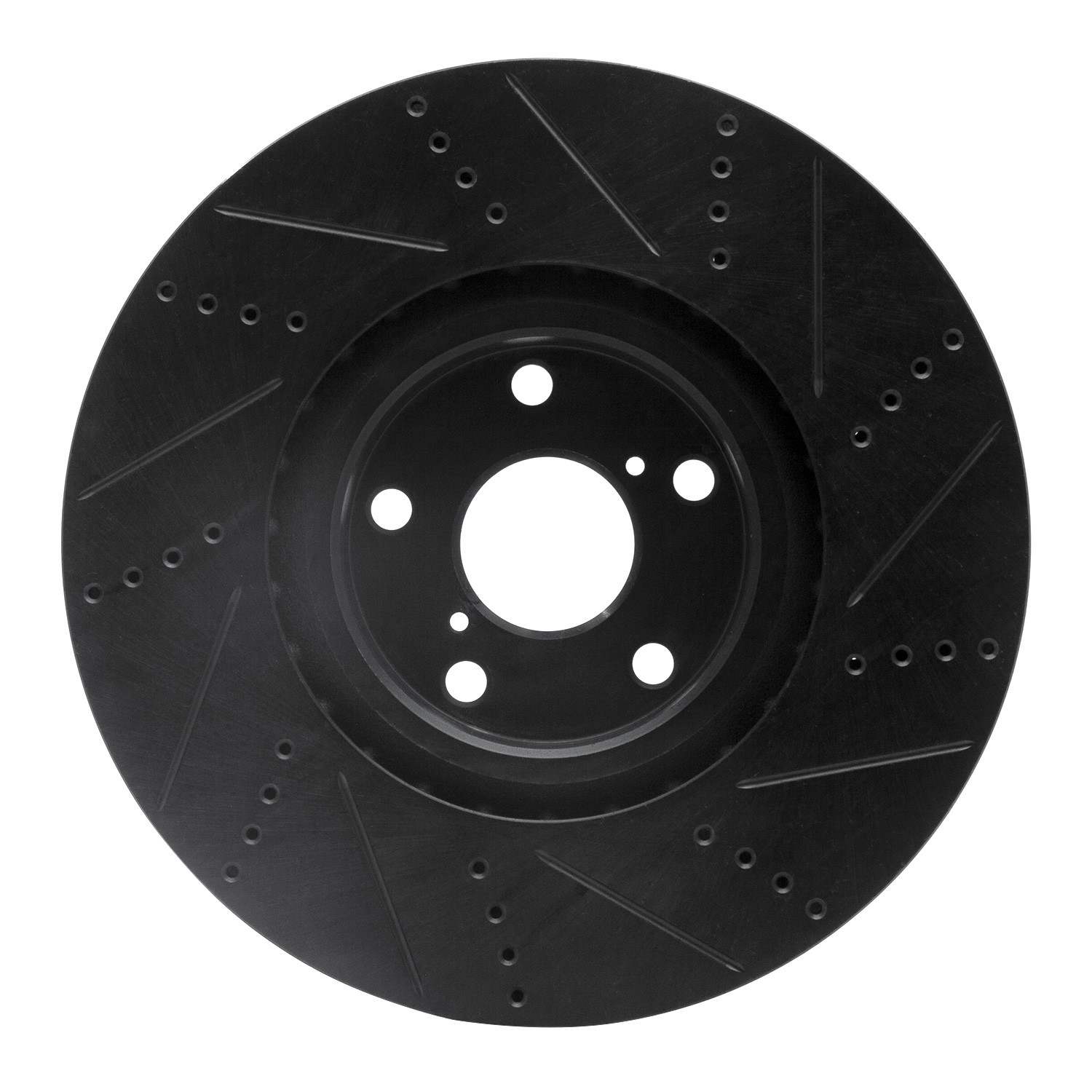 R1 Concepts 11-20 Lexus Rc300 Left Front Drilled & Slotted Black Brake Rotor - Image 2