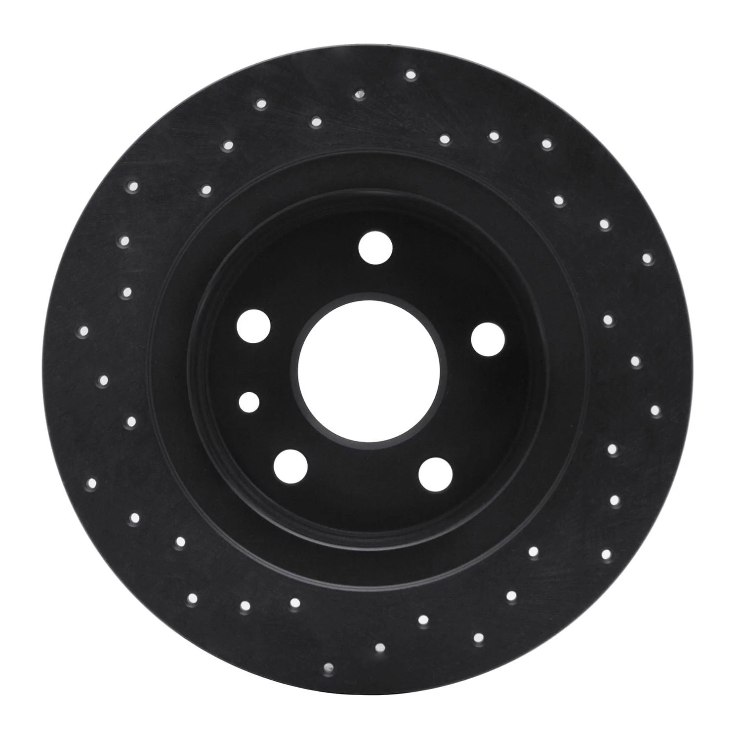 R1 Concepts 11-21 Chevrolet Trax Rear Right Drilled Black Brake Rotor - Image 2