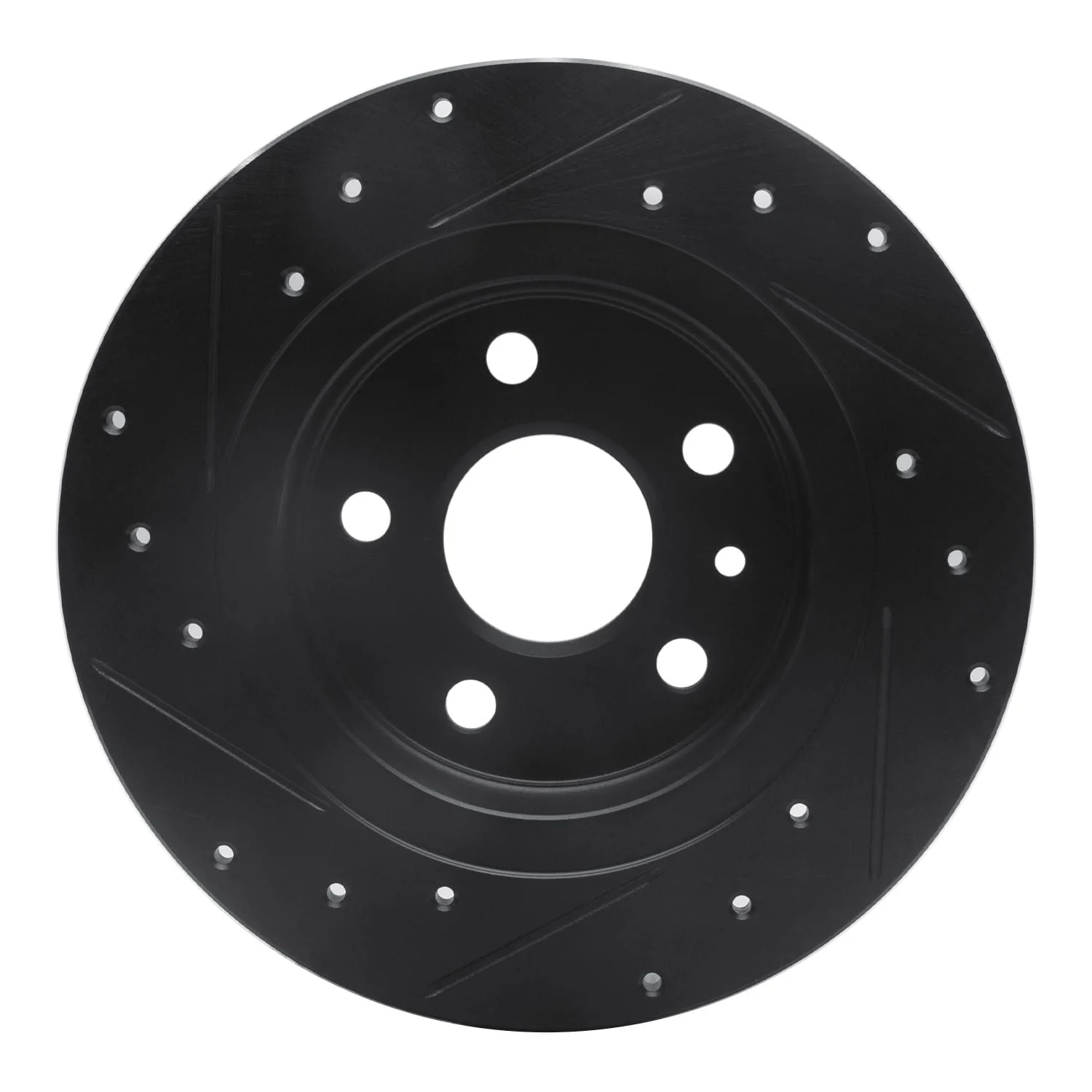 R1 Concepts 11-22 Buick Encore Rear Right Drilled & Slotted Black Brake Rotor - Image 2
