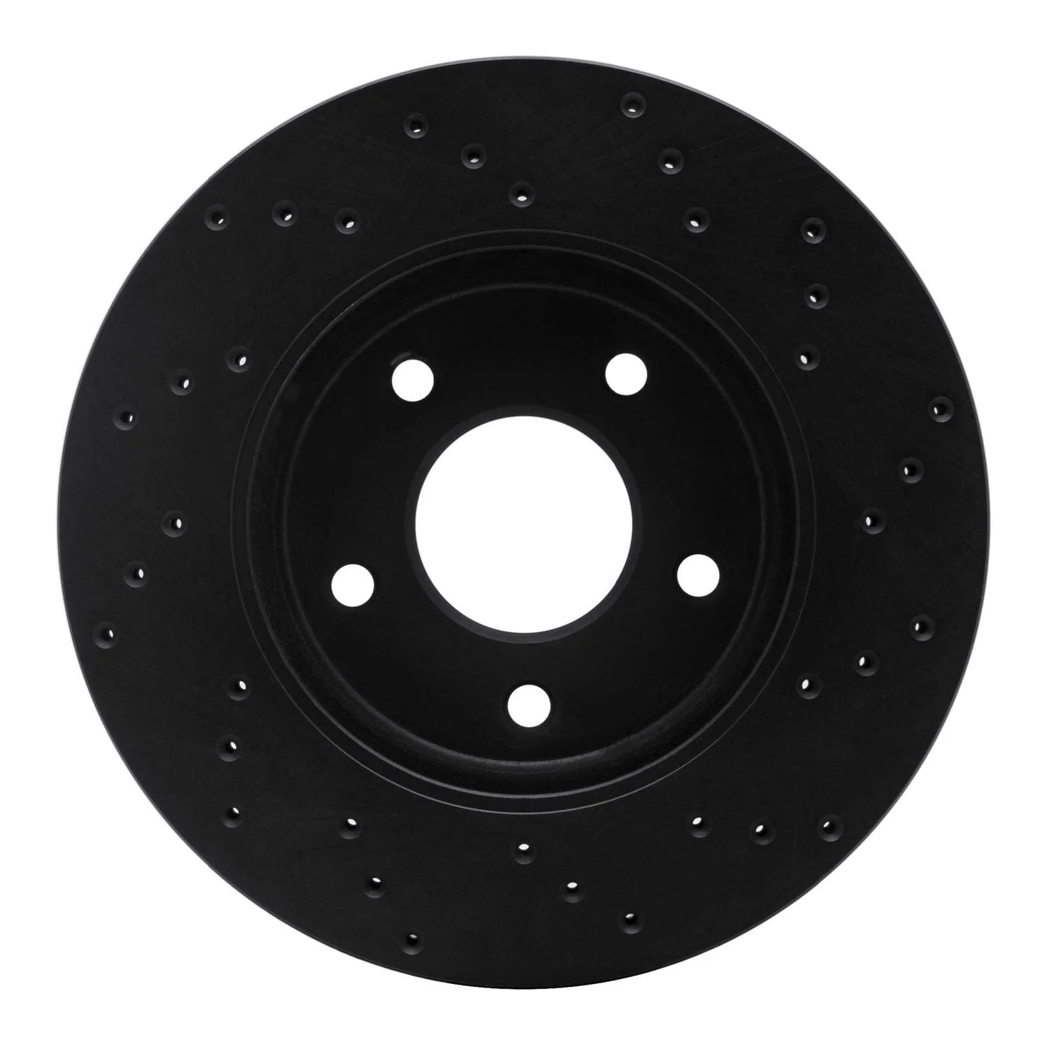R1 Concepts 11-22 Chevrolet City Express Front Left Drilled Black Brake Rotor - Image 2