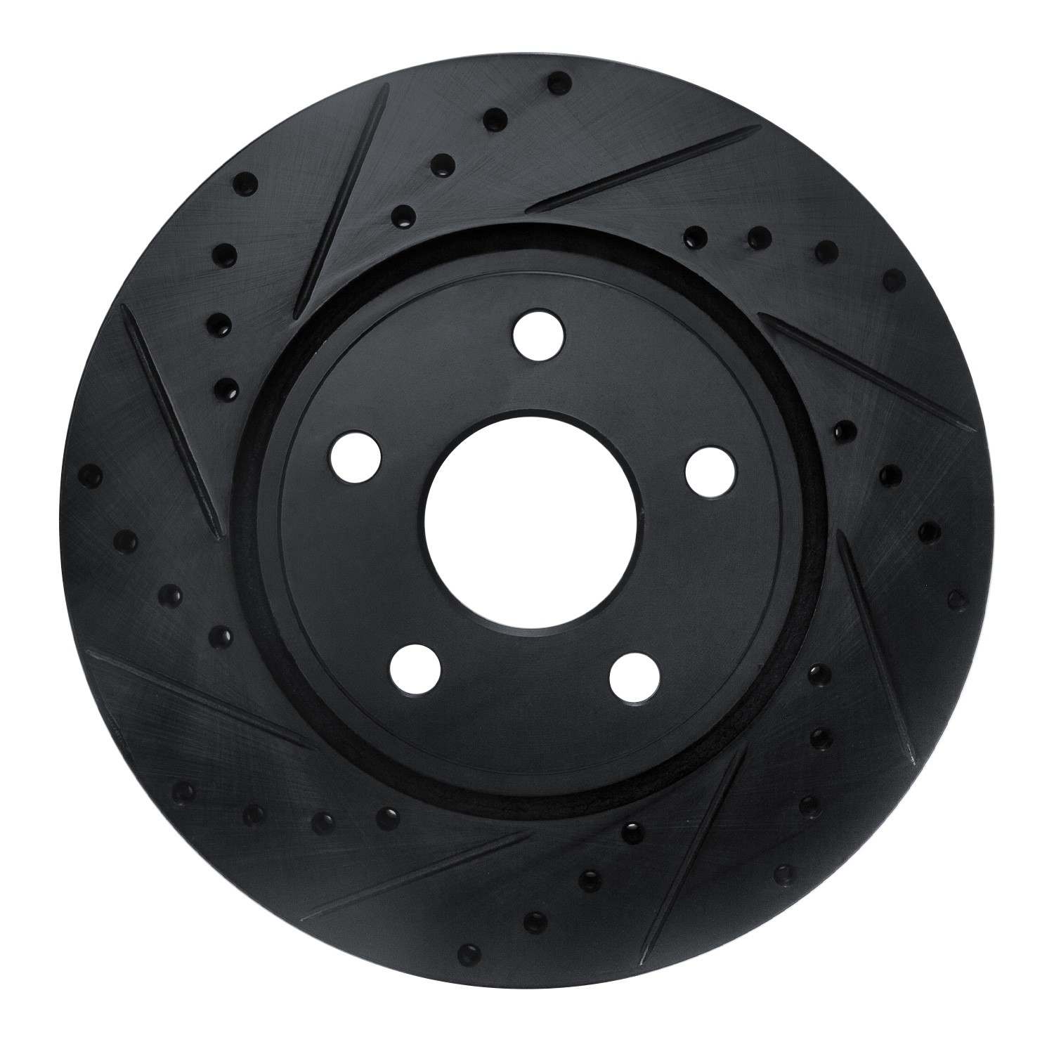 R1 Concepts 11-22 Dodge Durango Front Left Drilled & Slotted Black Brake Rotor