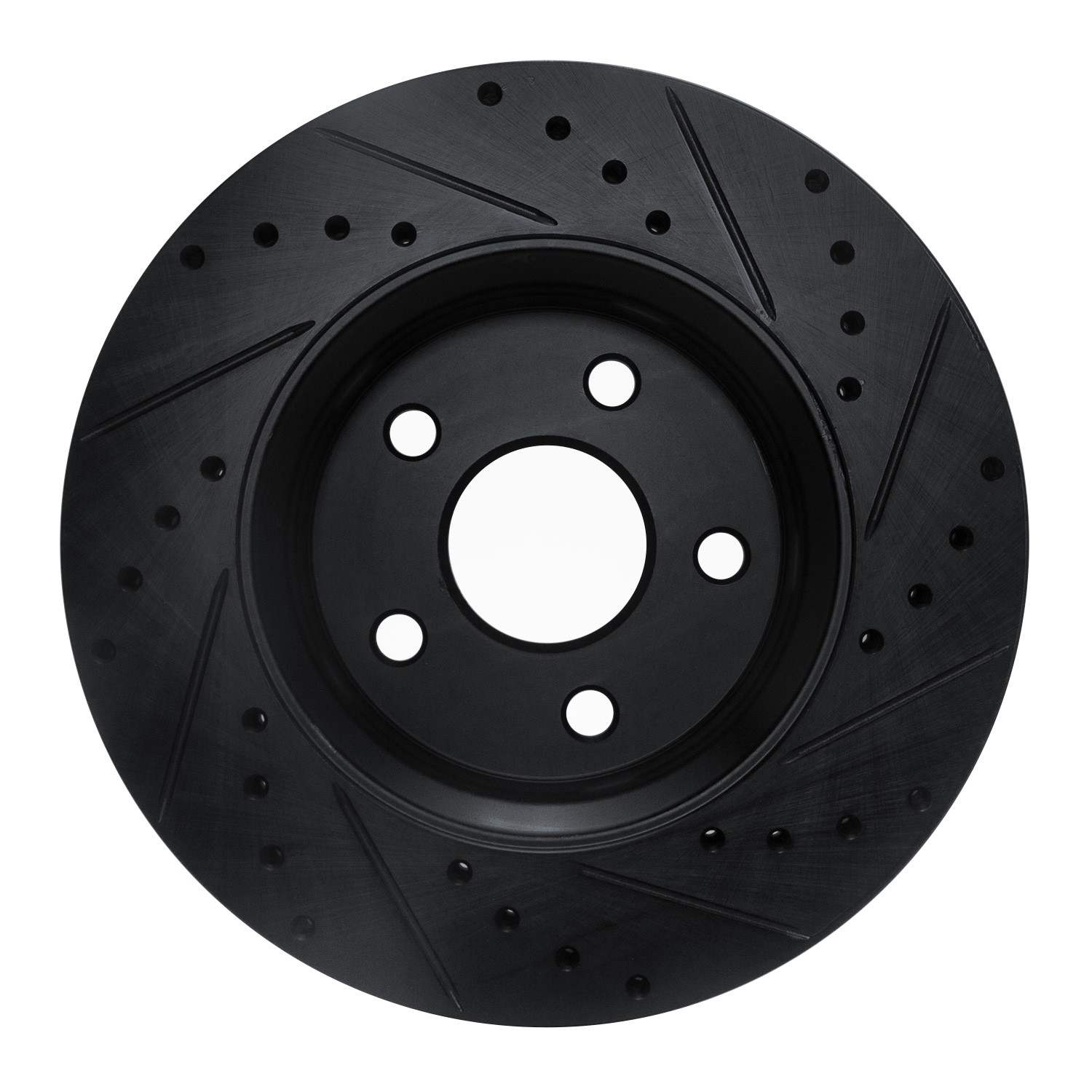 R1 Concepts 11-22 Dodge Durango Front Left Drilled & Slotted Black Brake Rotor - Image 2