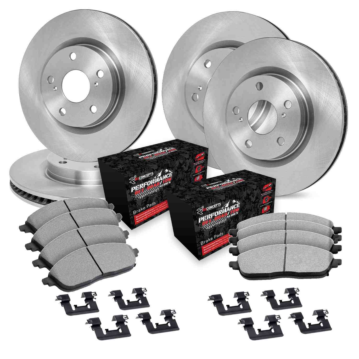 R1 Concepts 11-22 Dodge Durango Front & Rear Brake Rotor Set w/Off-Road/Tow Brake Pads and Hardware