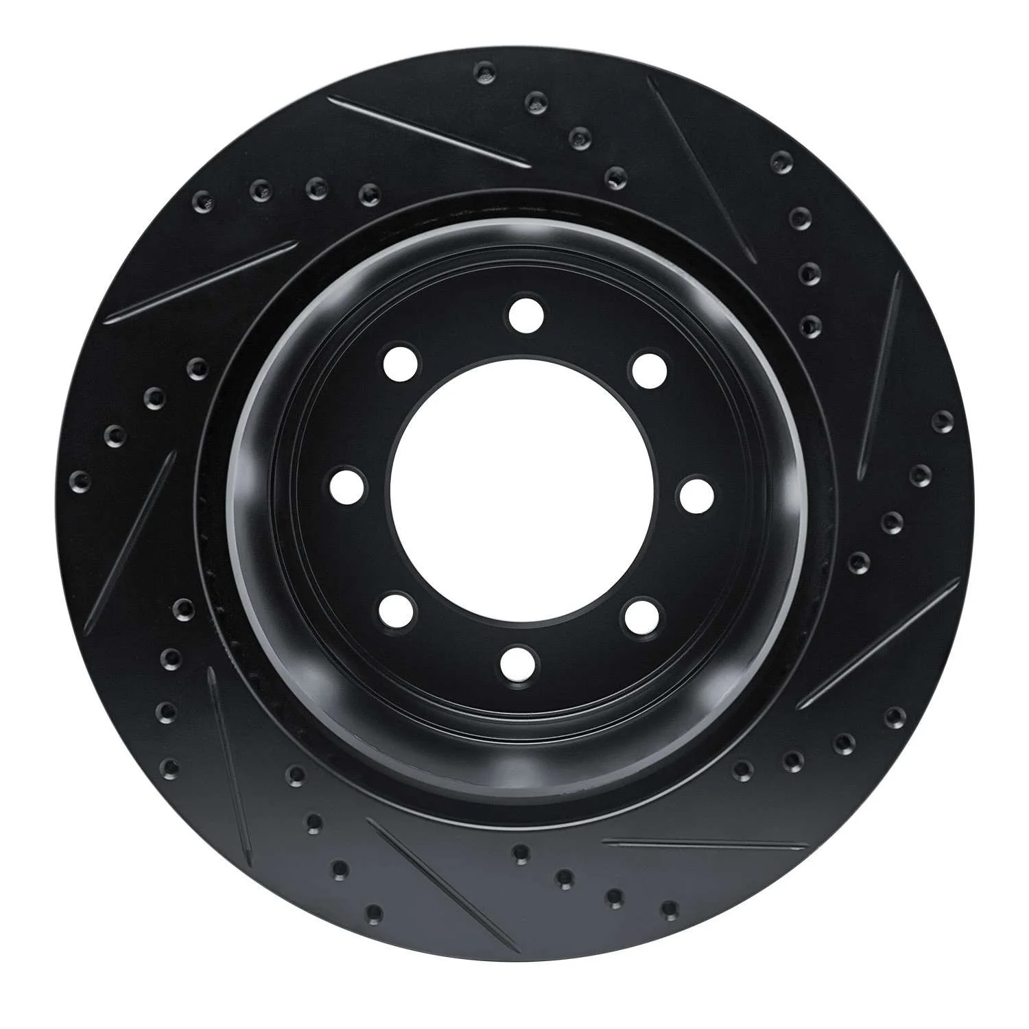 R1 Concepts 11-22 Ford F-250 4WD (Super Duty) Rear Left Drilled & Slotted Black Brake Rotor - Image 2