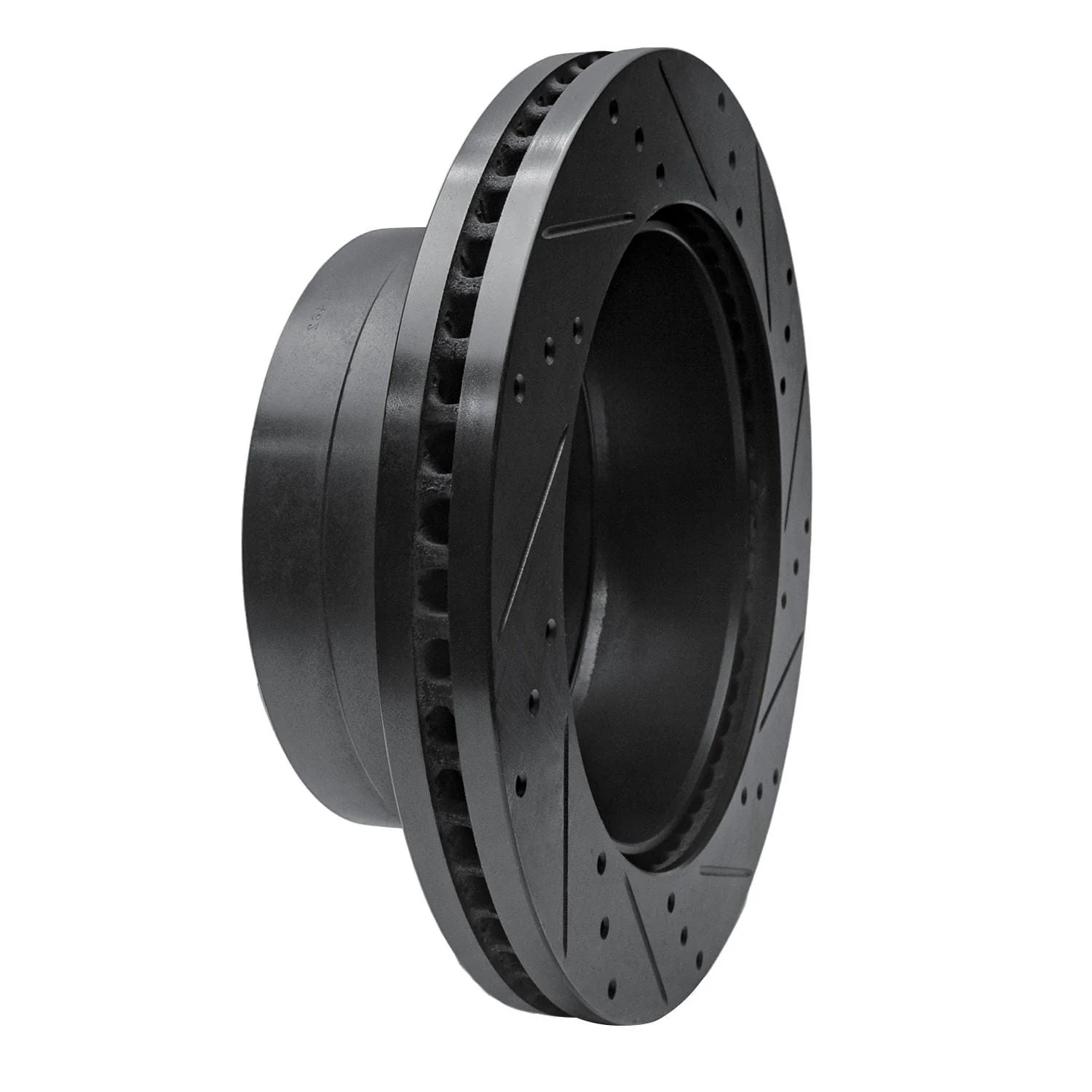R1 Concepts 11-22 Ford F-350 Super Duty 2WD Rear Left Drilled & Slotted Black Brake Rotor - Image 2