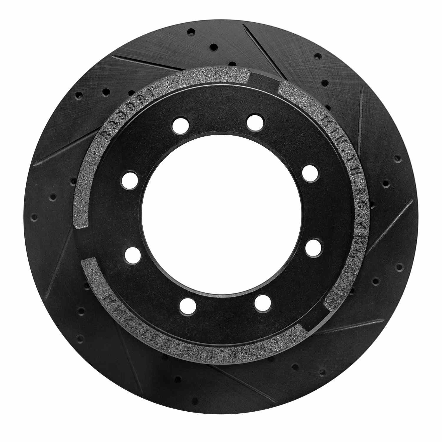 R1 Concepts 11-22 Ford F-350 Super Duty 2WD Rear Right Drilled & Slotted Black Brake Rotor