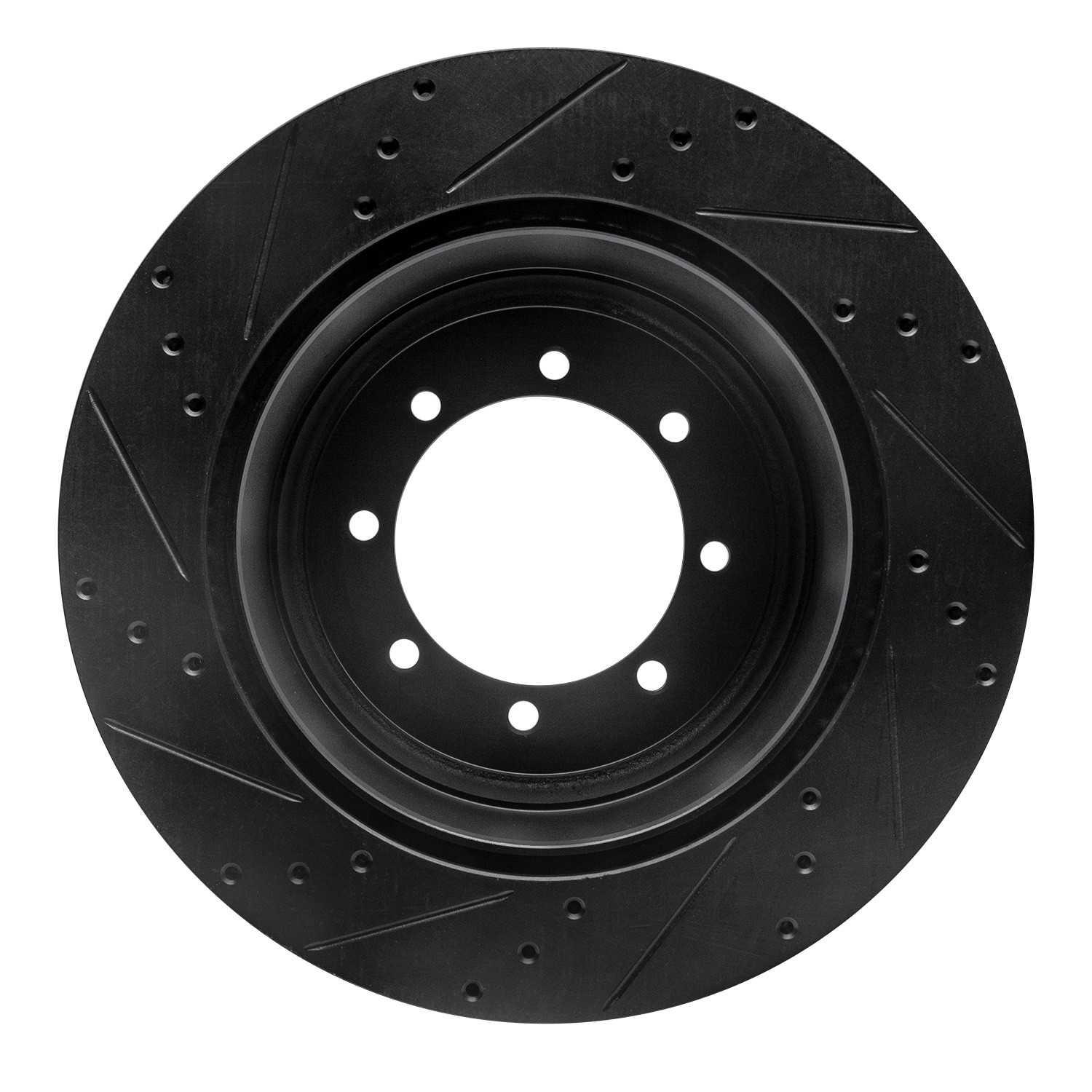 R1 Concepts 11-22 Ford F-350 Super Duty 2WD Rear Right Drilled & Slotted Black Brake Rotor - Image 2